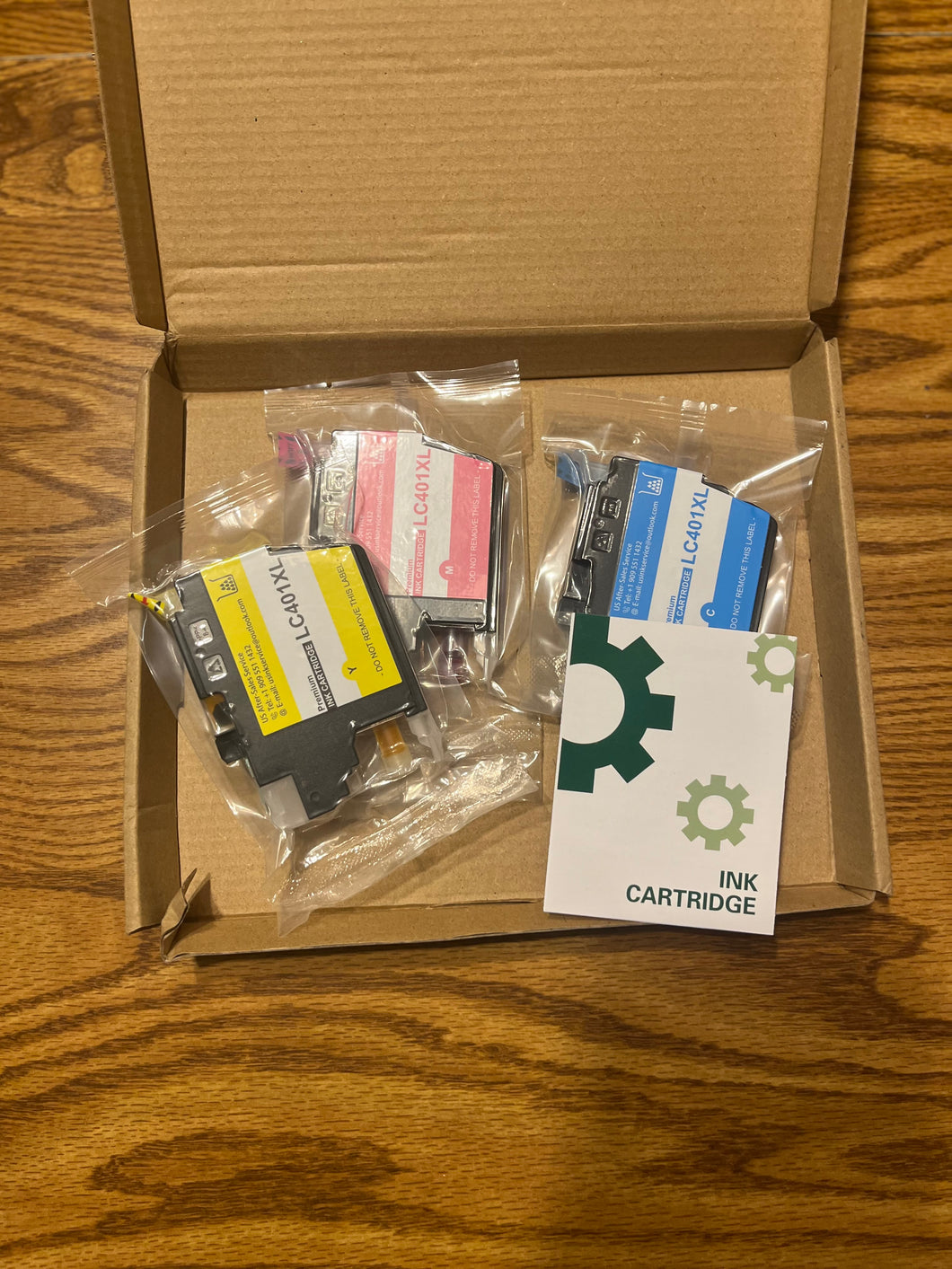 3 LC401XL printer ink cartridges