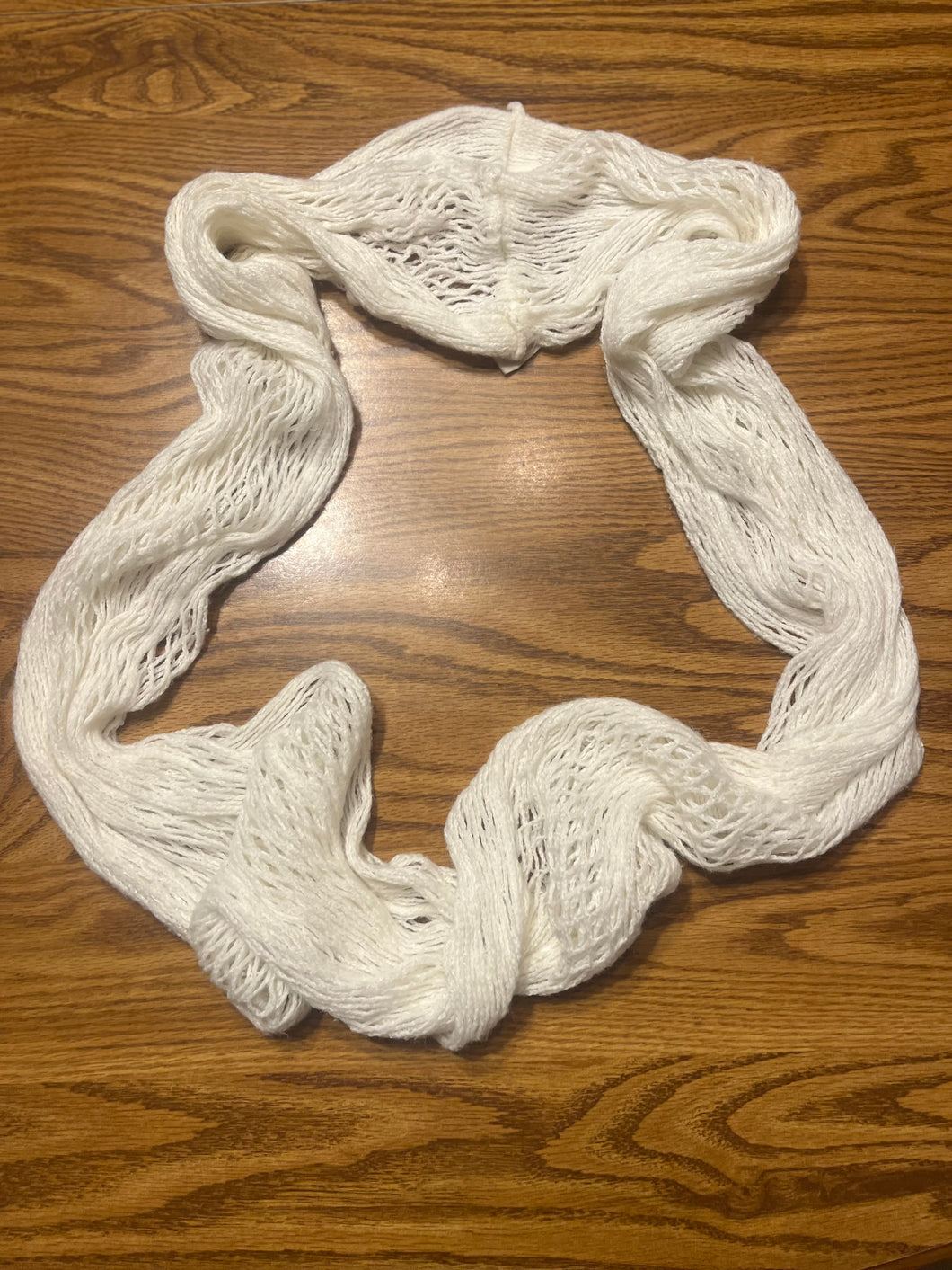 White lace infinity scarf