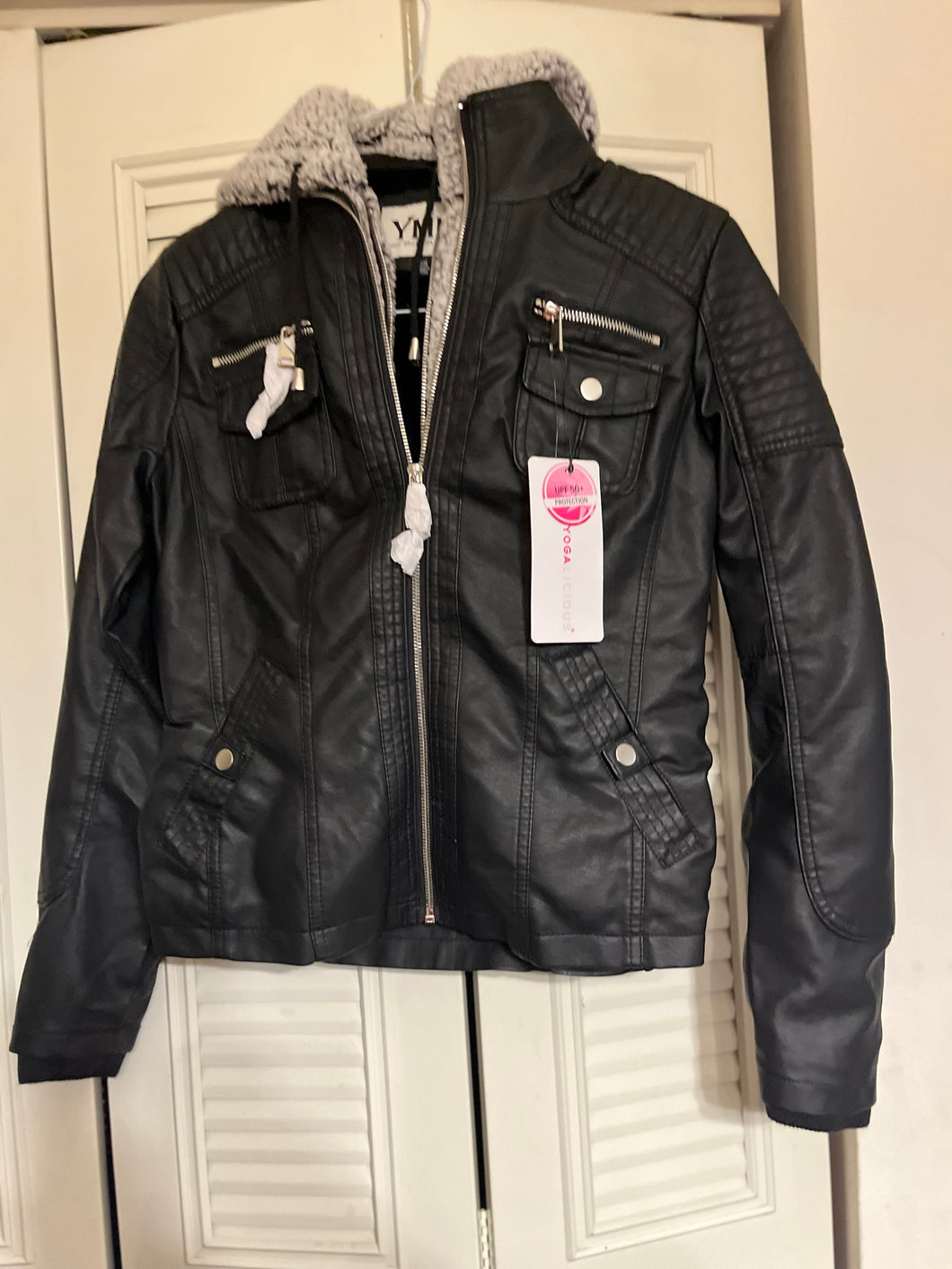 Yogalicious Leather Coat NWT - size Junior Girls M (7-9)