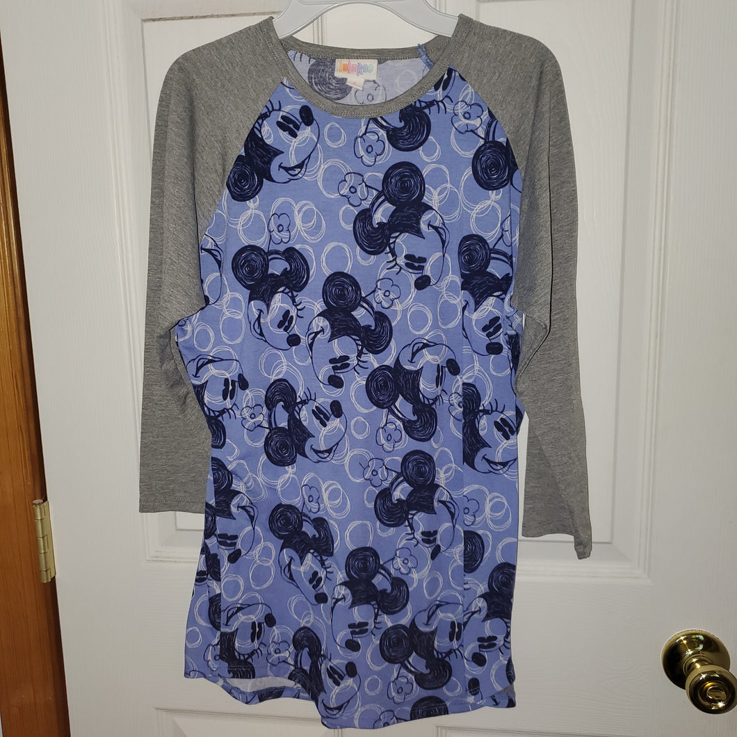 LulaRoe Minnie Mouse Print 3/4 Sleeve Tee - size Women S (4-6)