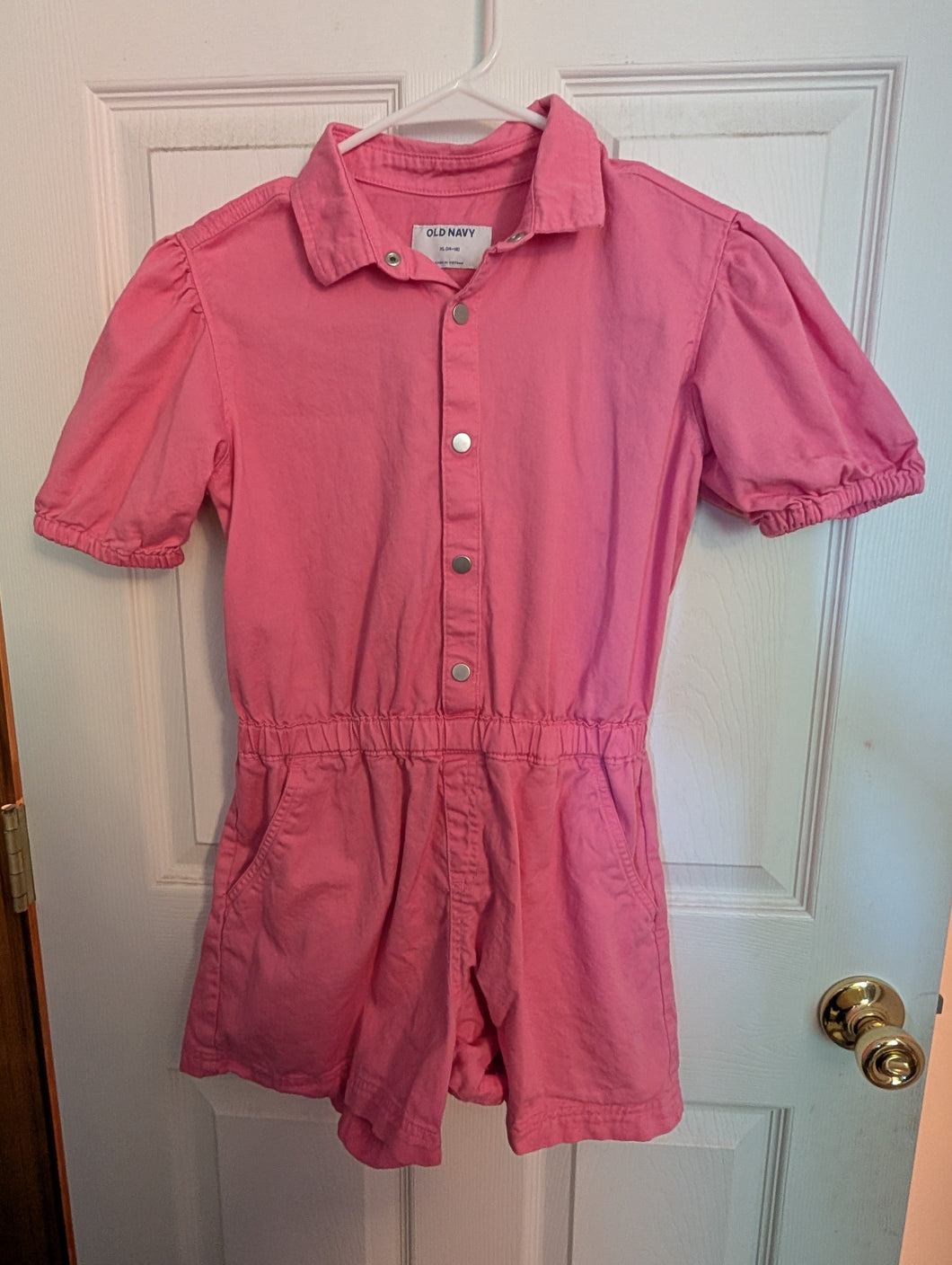 Old Navy Pink Snap Up Romper - size Kids 14