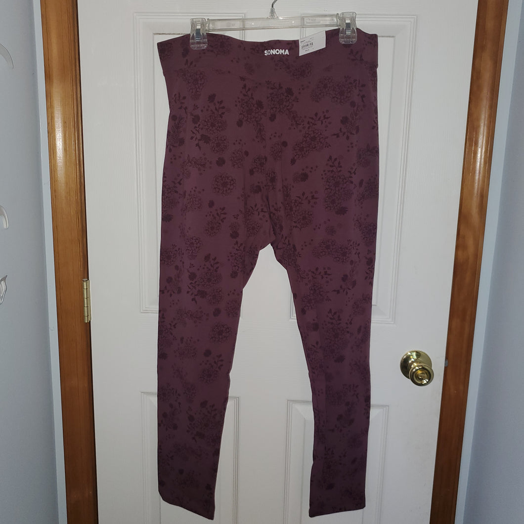 Sonoma NWT Mauve Legging With purple design - size Women XL (14)