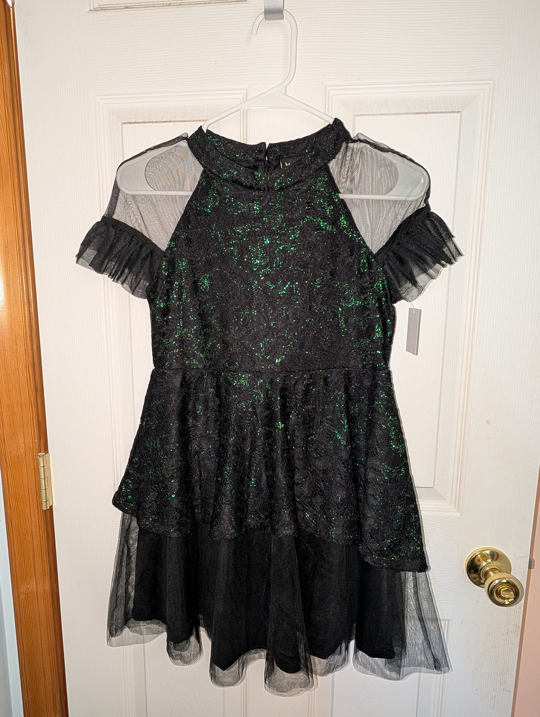 NWT Wicked Elphaba Green & Black Lace Dress - size Kids 14
