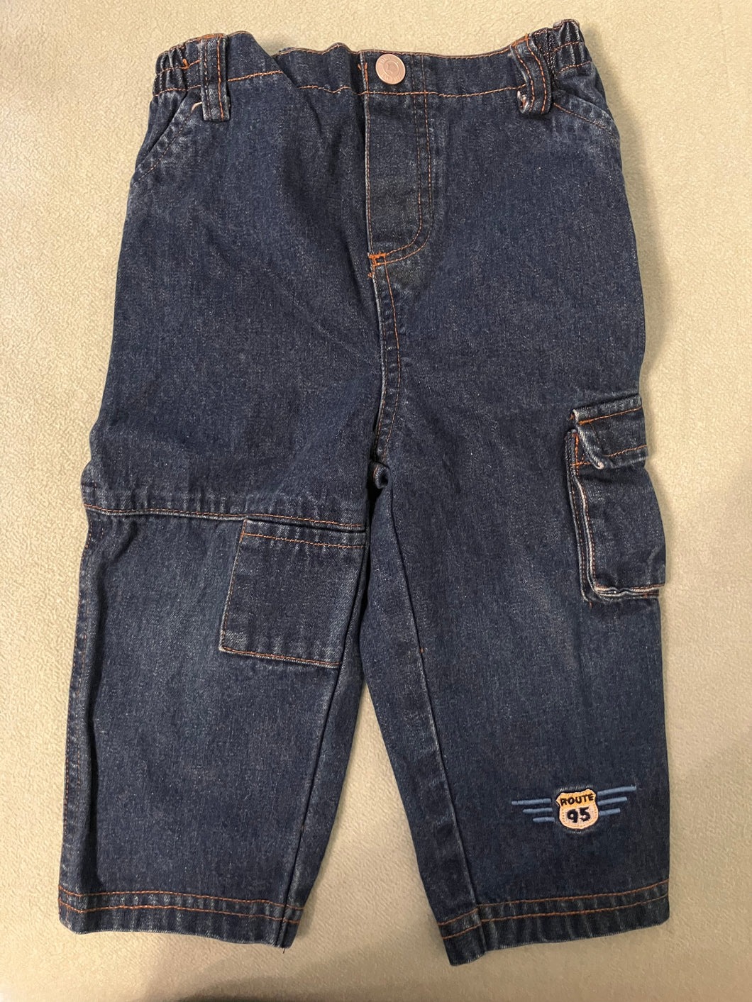Little Me denim jeans Route 95 stitching - size 18 Months
