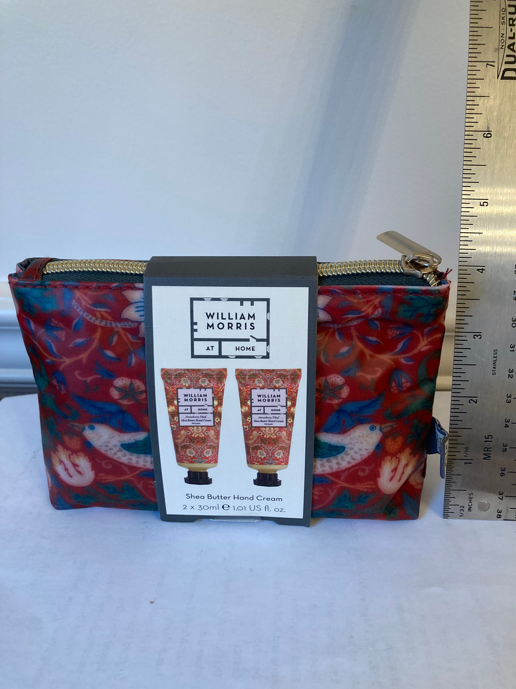 NWT Wm Morris travel bag w 2 vegan hand cream