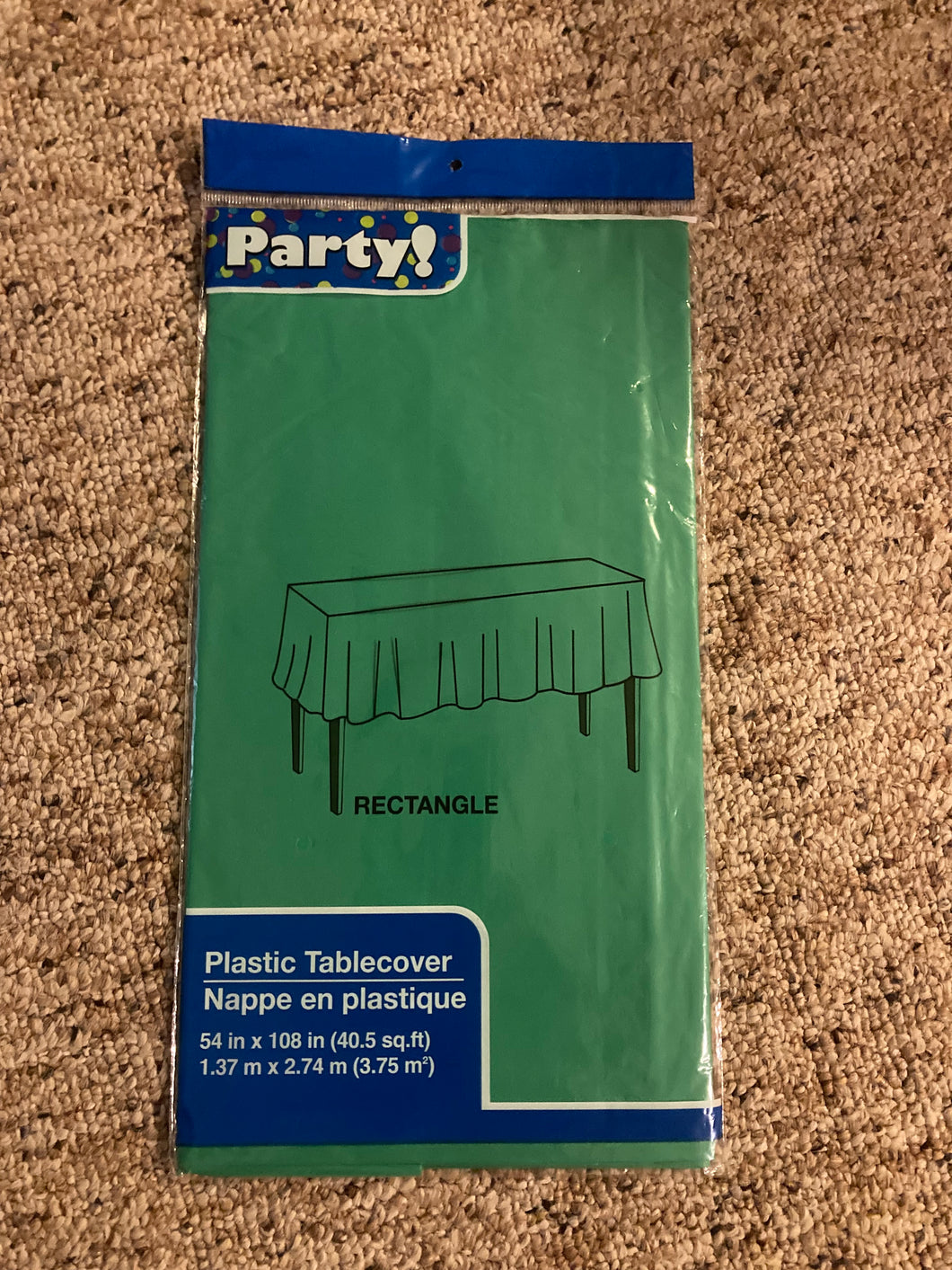 Plastic Table Cover NWT Tablecloth EHS Green