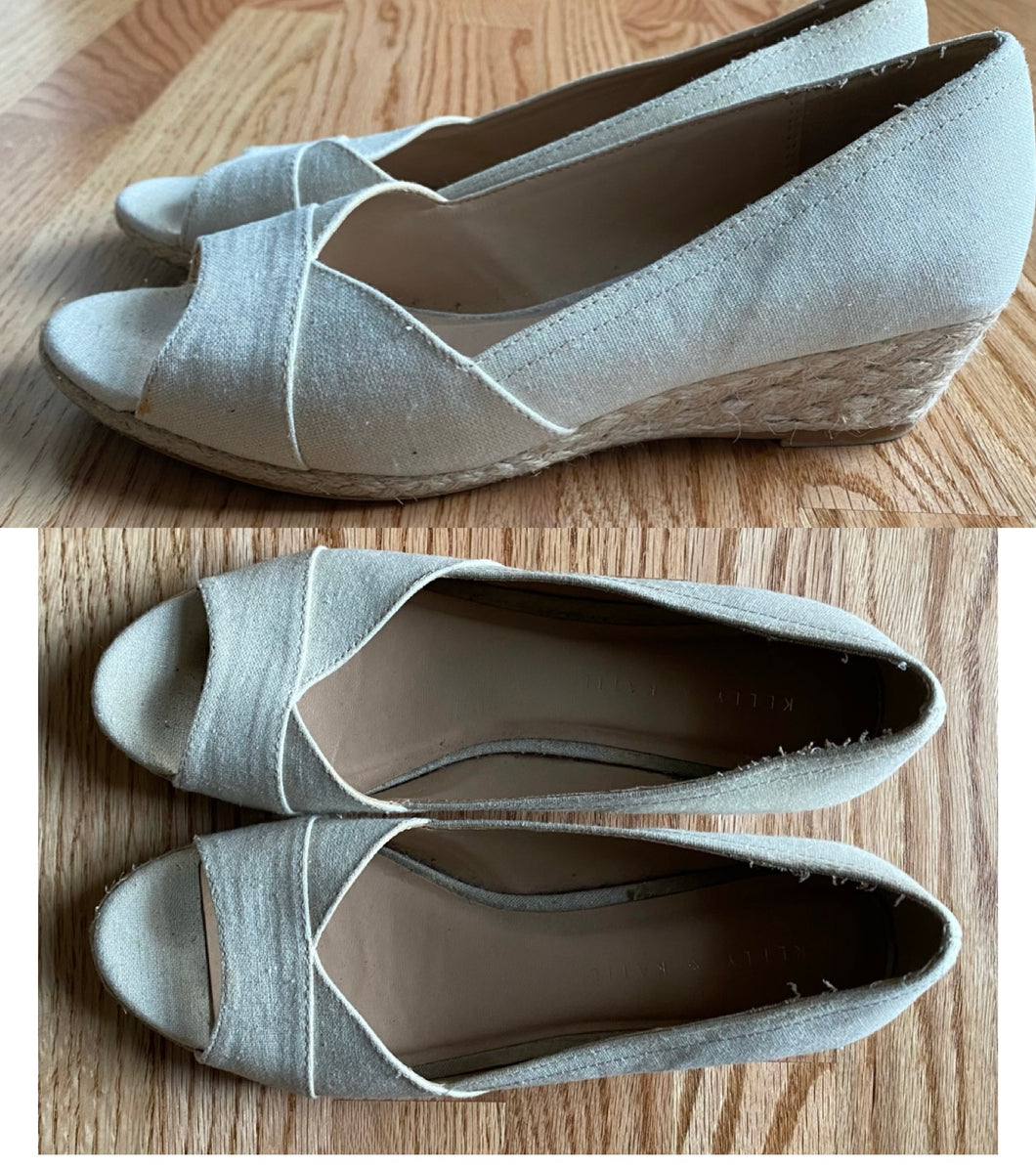 Kelly & Katie Wedge Shoe Ivory dress shoe - size Kids 7