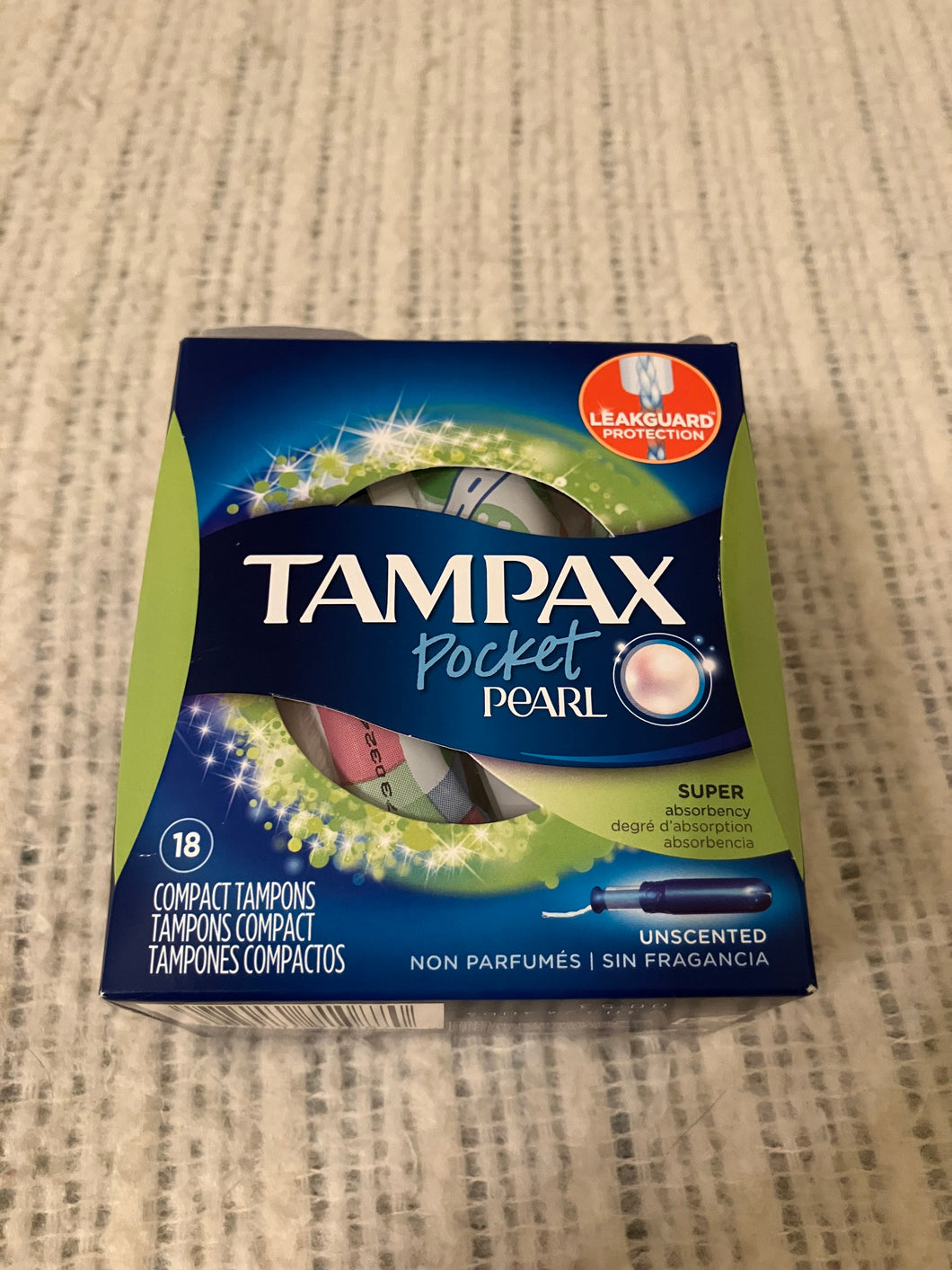 Tampax Pocket Pearl NIB Tampons super 18 count