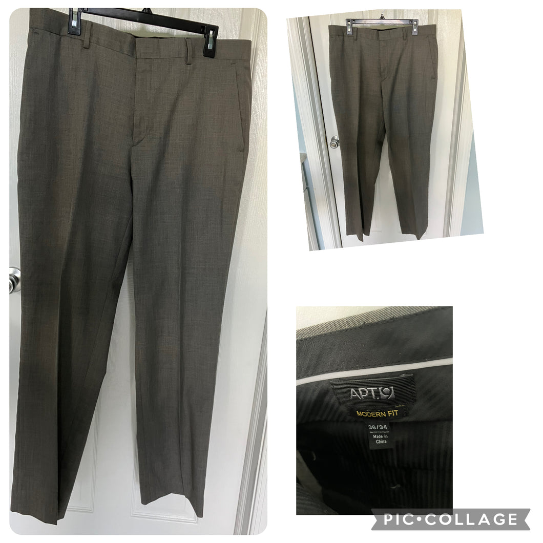 Apt 9 slacks trousers Modern Fit 34L no cuff - size pants 36-38