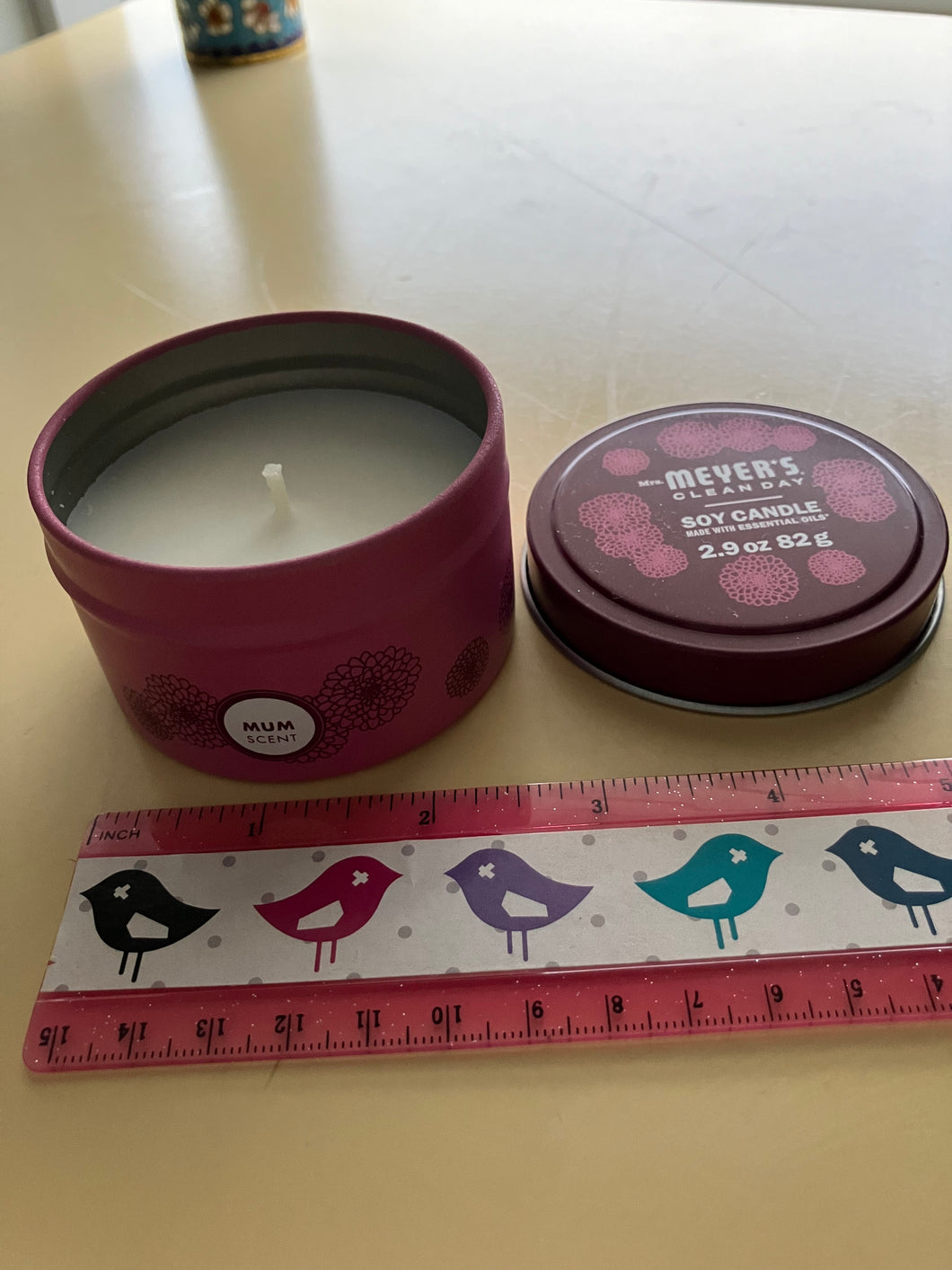 Mrs. Meyer's Clean Day Candle in tin MUM scent