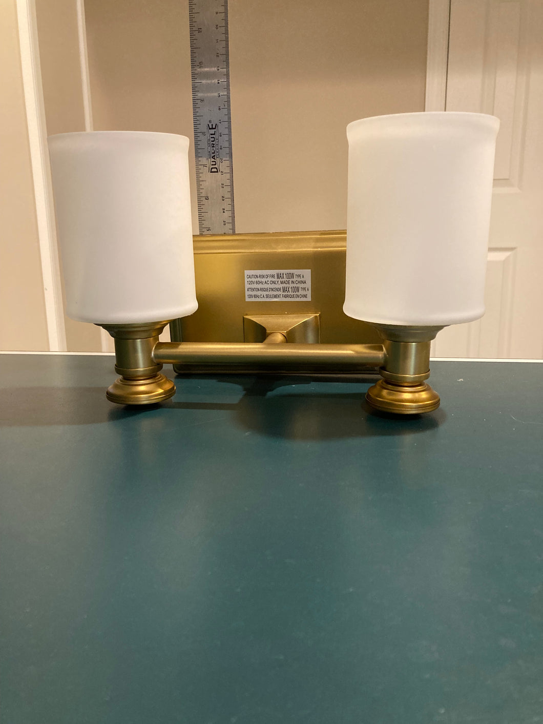 2 Light Vanity Bathroom Antique brass orig $185