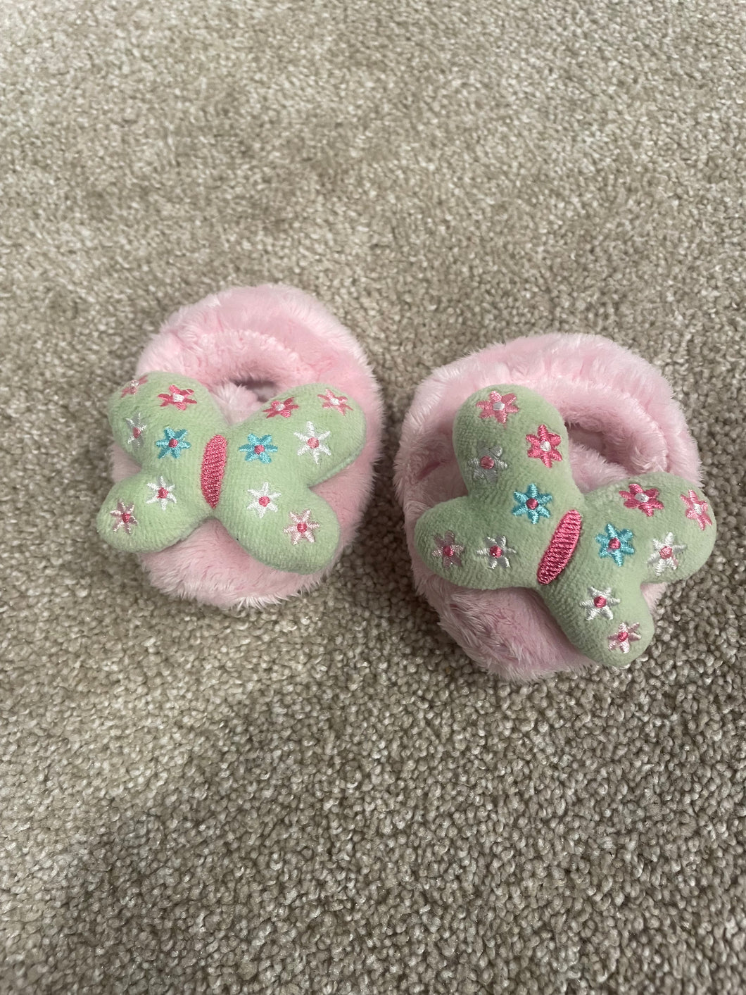 pink butterfly slippers newborn - size Shoes-Baby 0-2