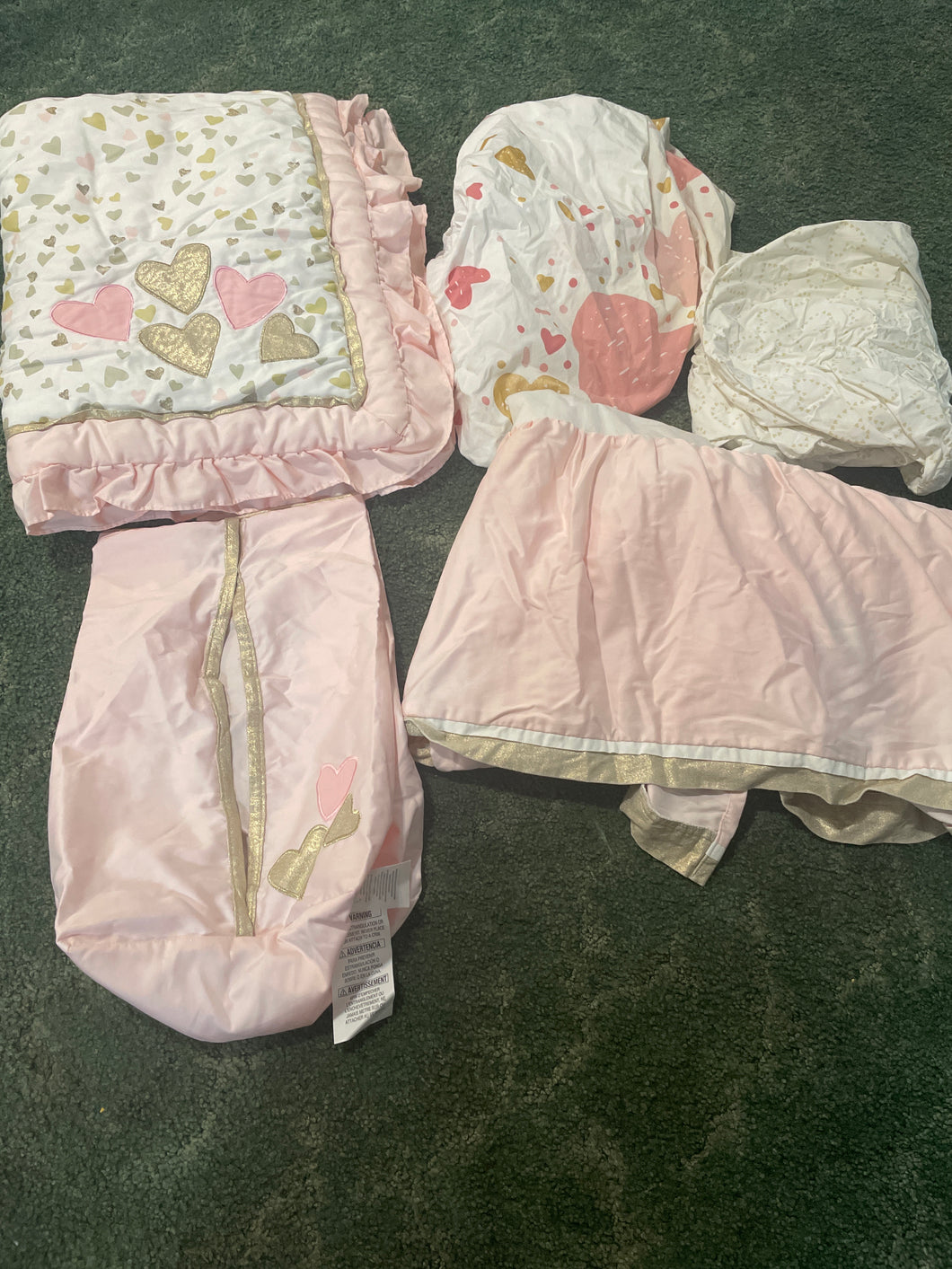 Lamb and ivy 5 piece Crib set 2 sheets, - size Crib