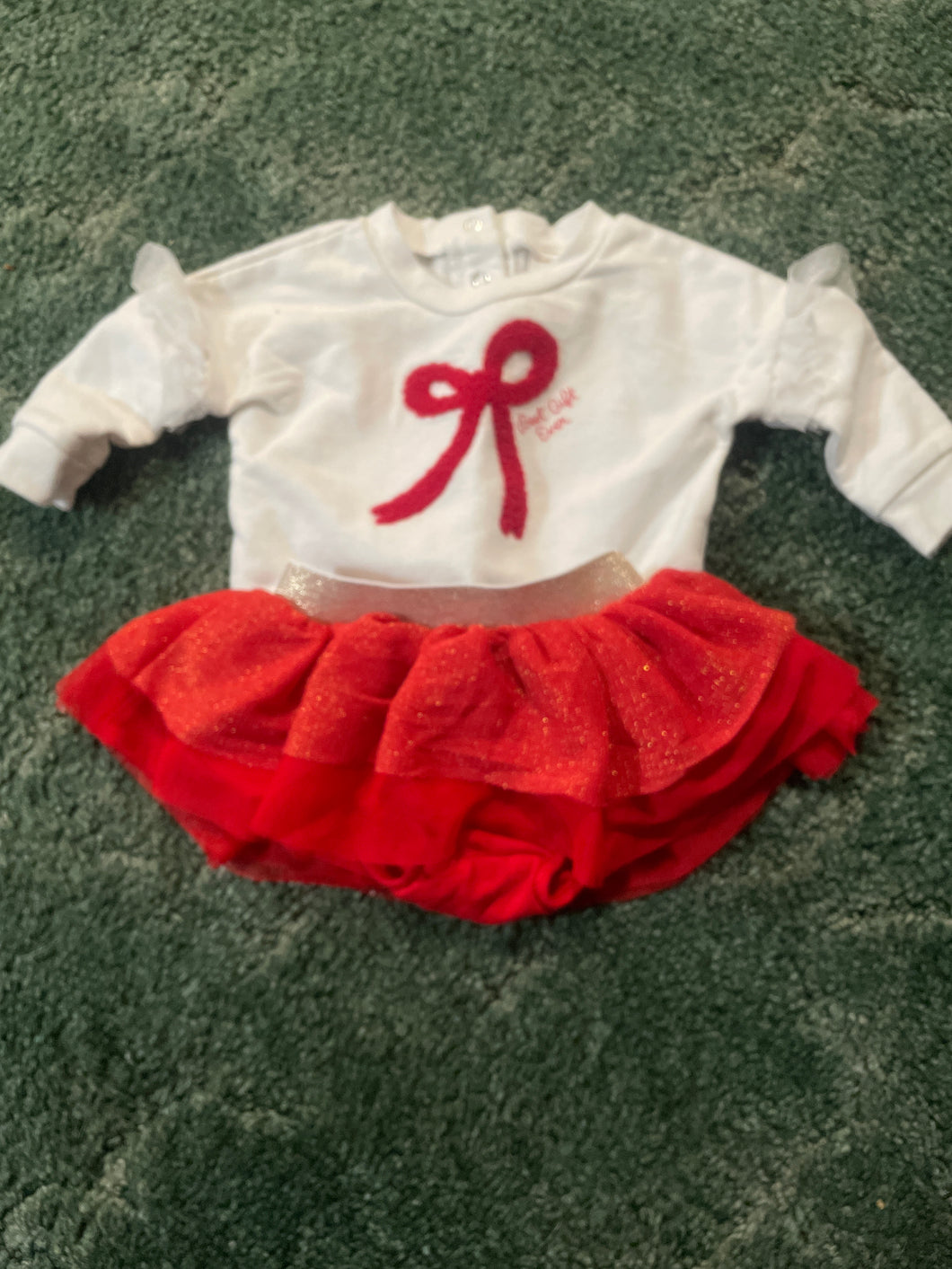 Cat & jack best gift Ever Christmas outfit - size 0-3 Months
