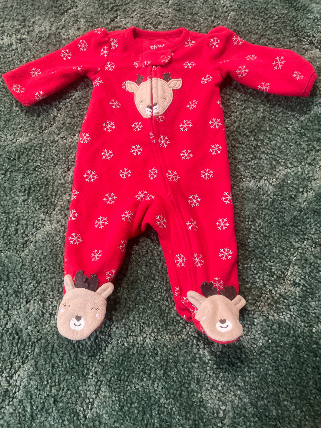 Reindeer fleece Sleeper - size Newborn