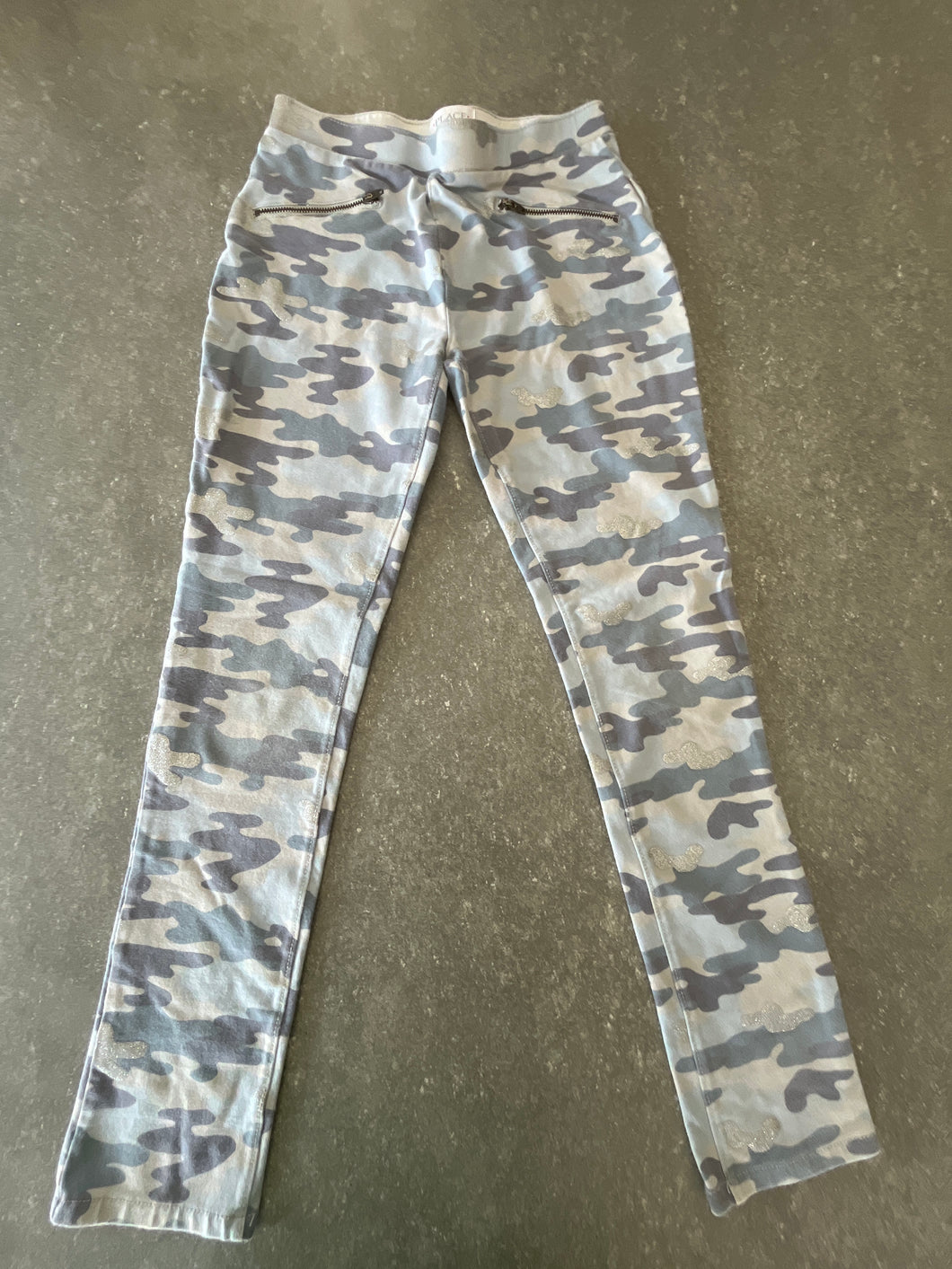 Stretch pants leggings Camo zipper pockets - size Kids 14