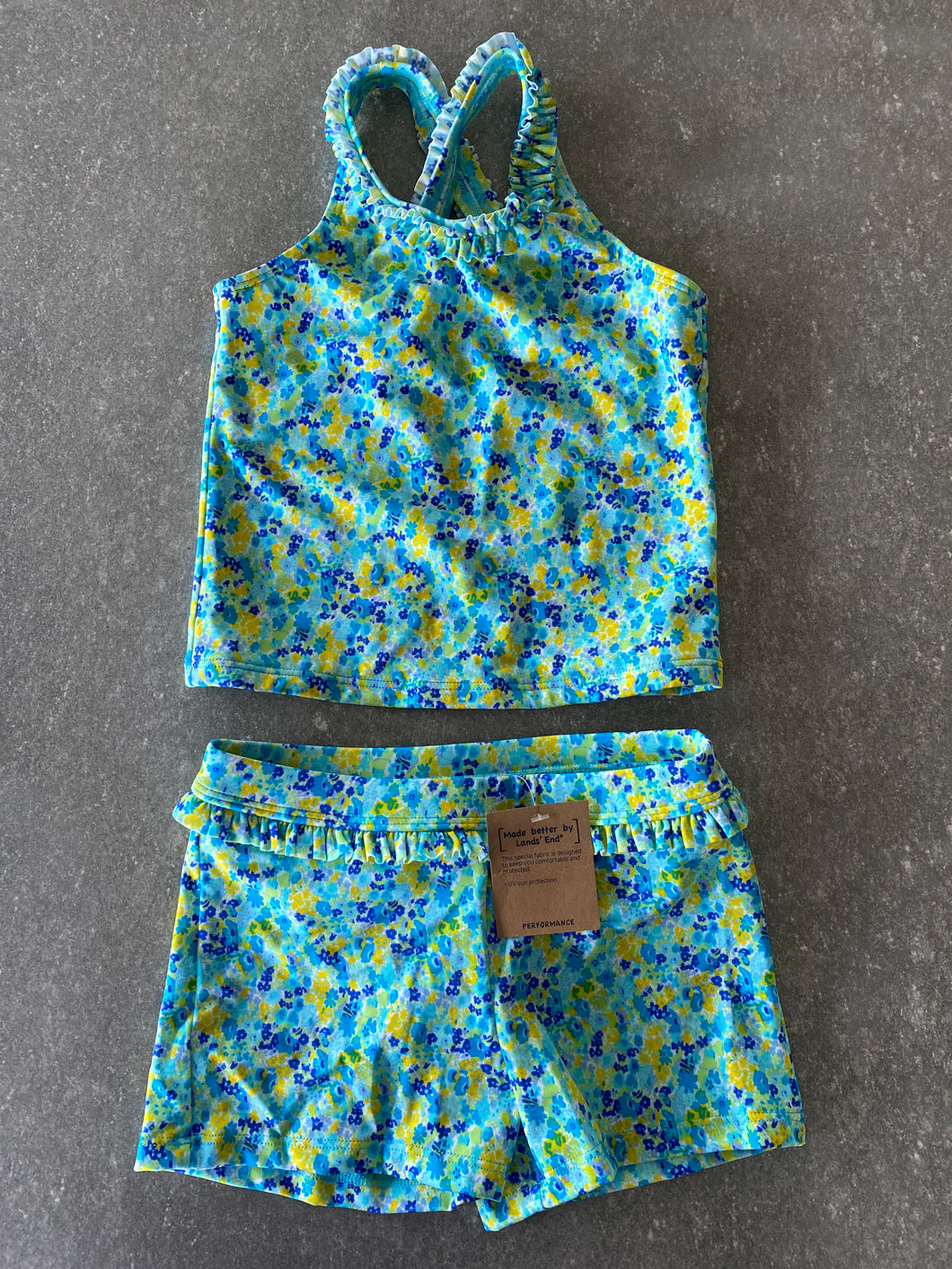 NWT new Lands End 2-pc Blu shorts sz 5, top sz4 - size 4T/4