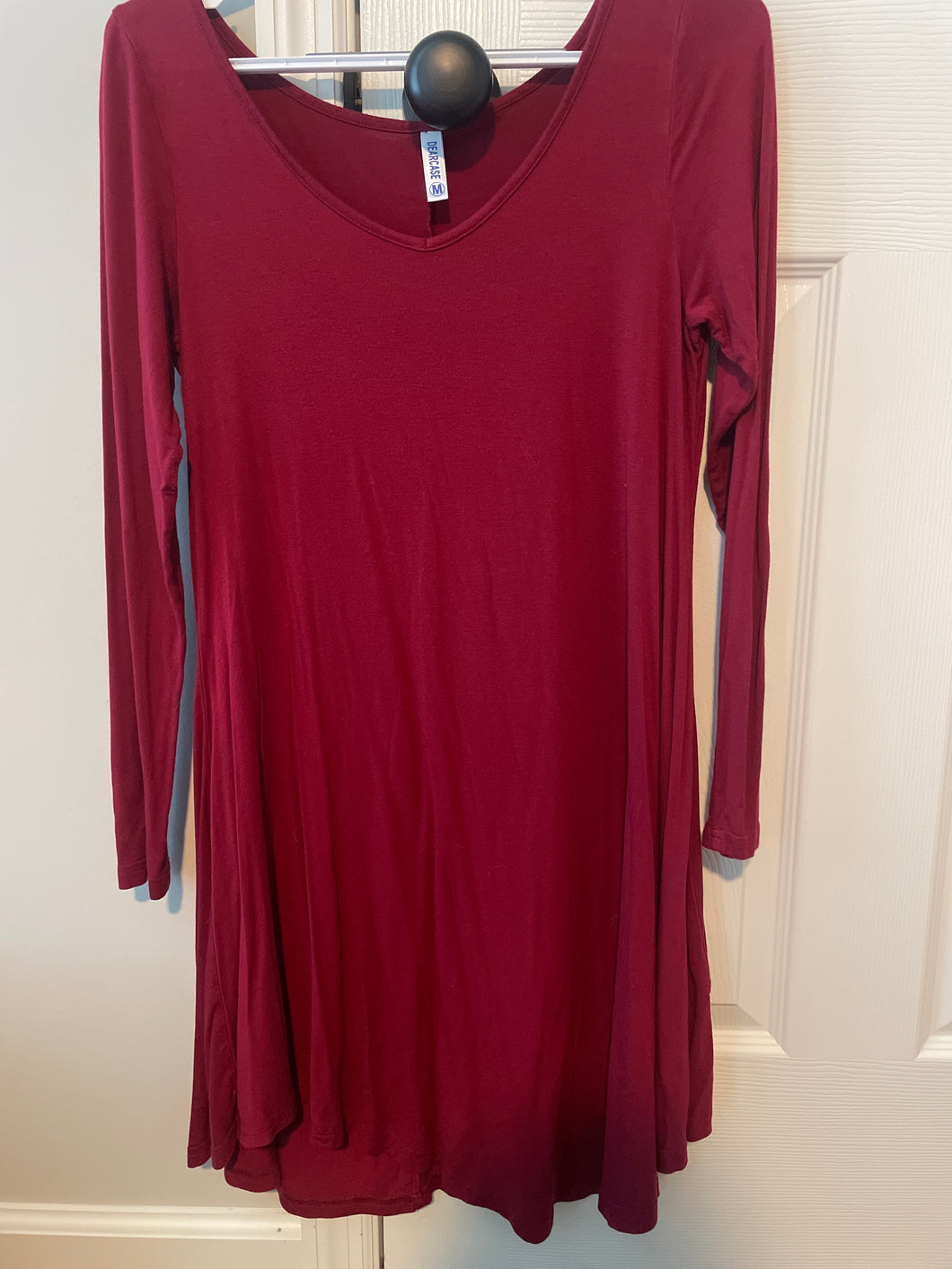 Red Long Sleeve Dress - size Women M (8-10)