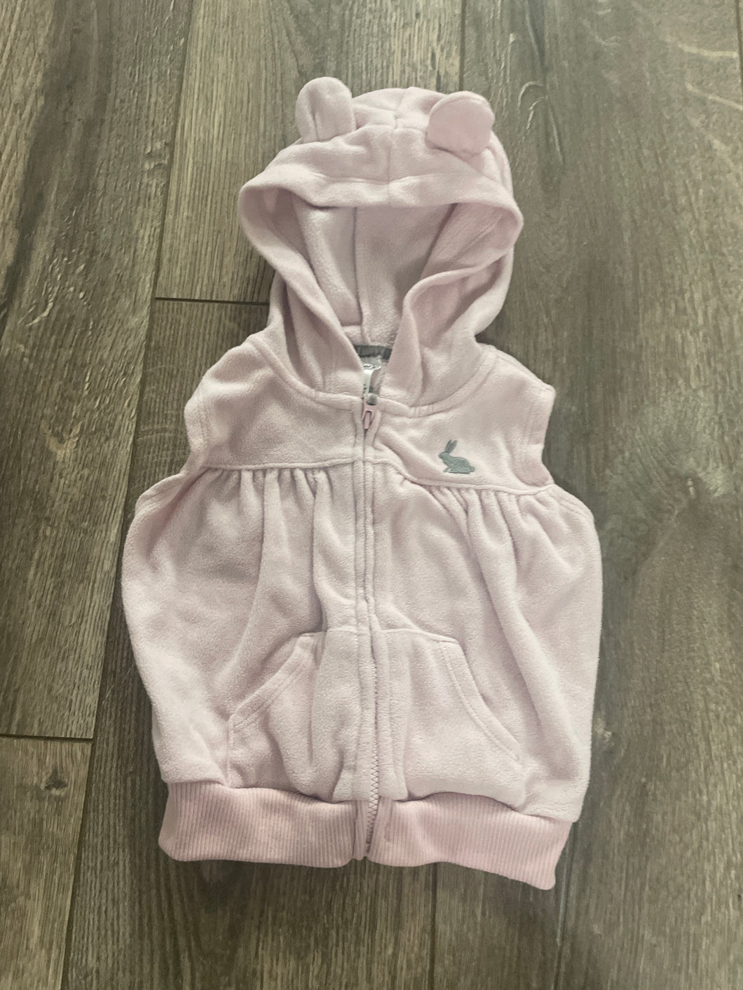 Carters Fleece Vest Pink Bunny - size 12 Months