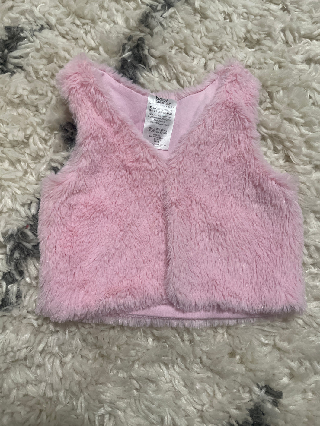 Pink Fur Vest - size 12 Months