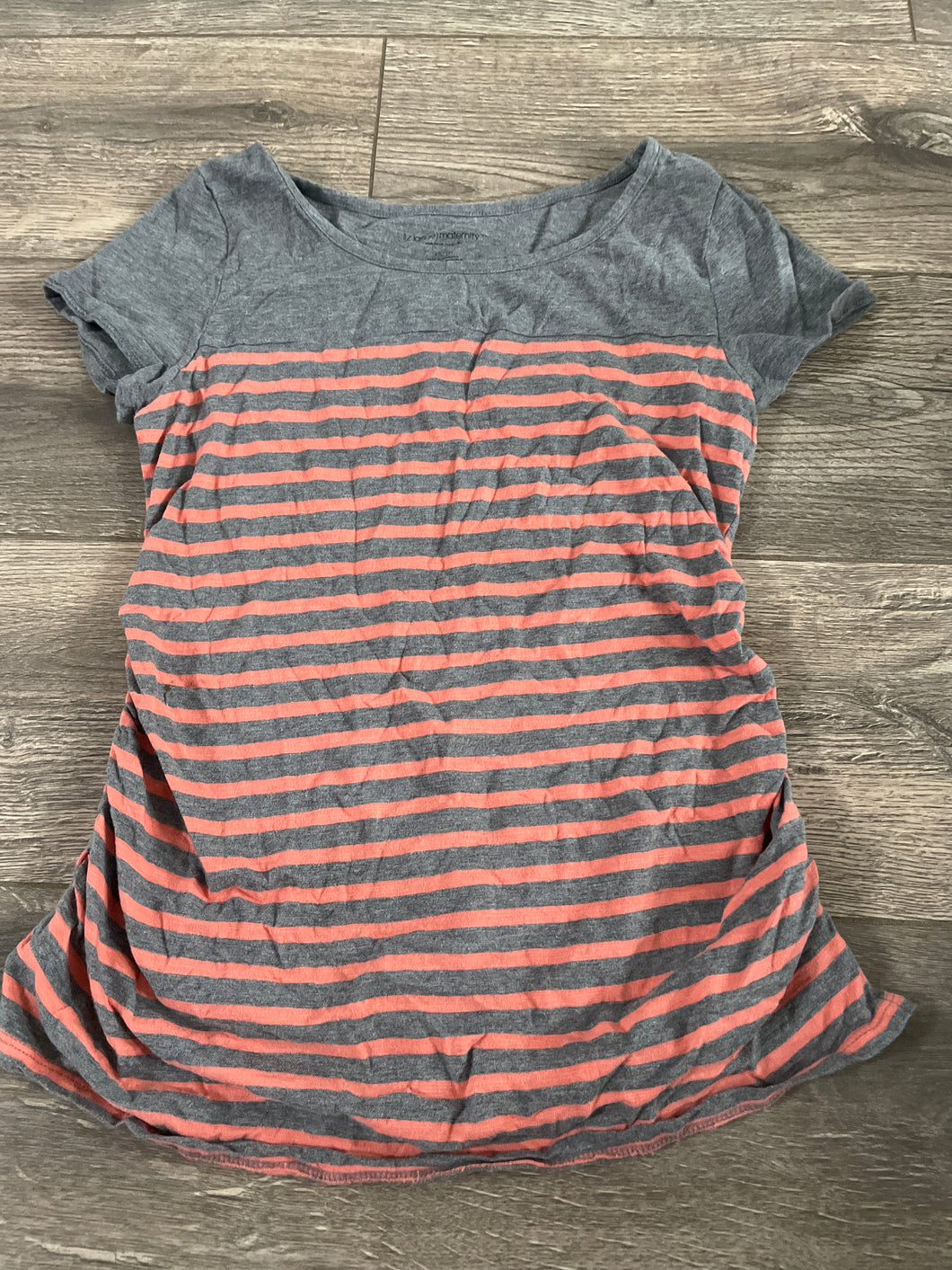LizLange Tshirt Gray/Orange stripe - size Women XS (0-2)