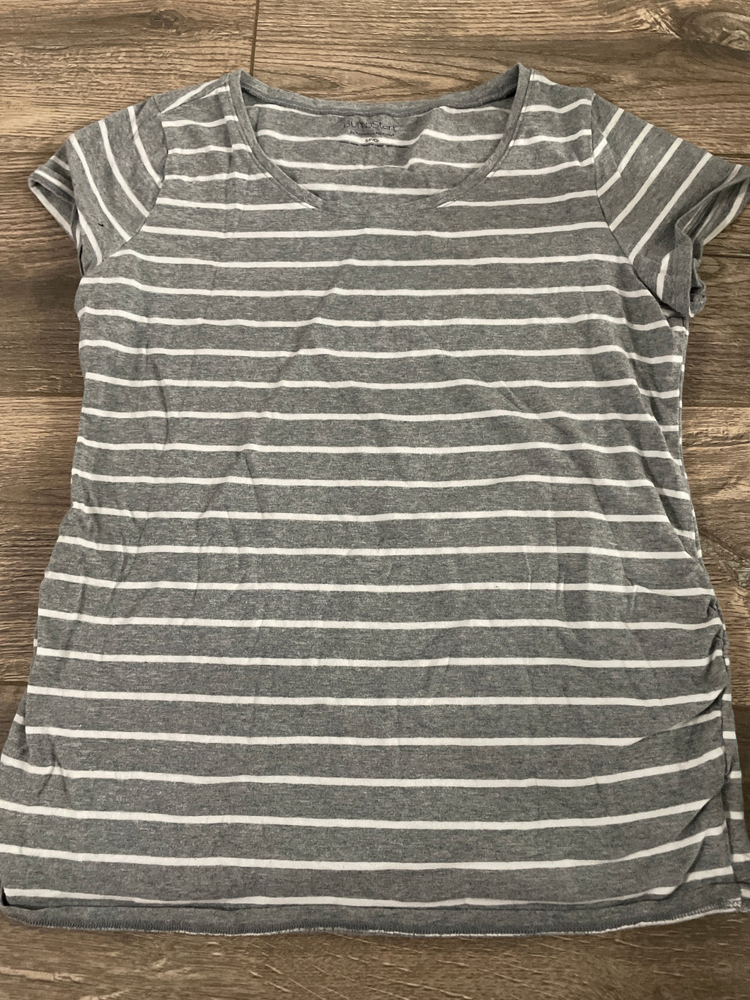 BumpStart Tshirt gray stripe - size Women S (4-6)