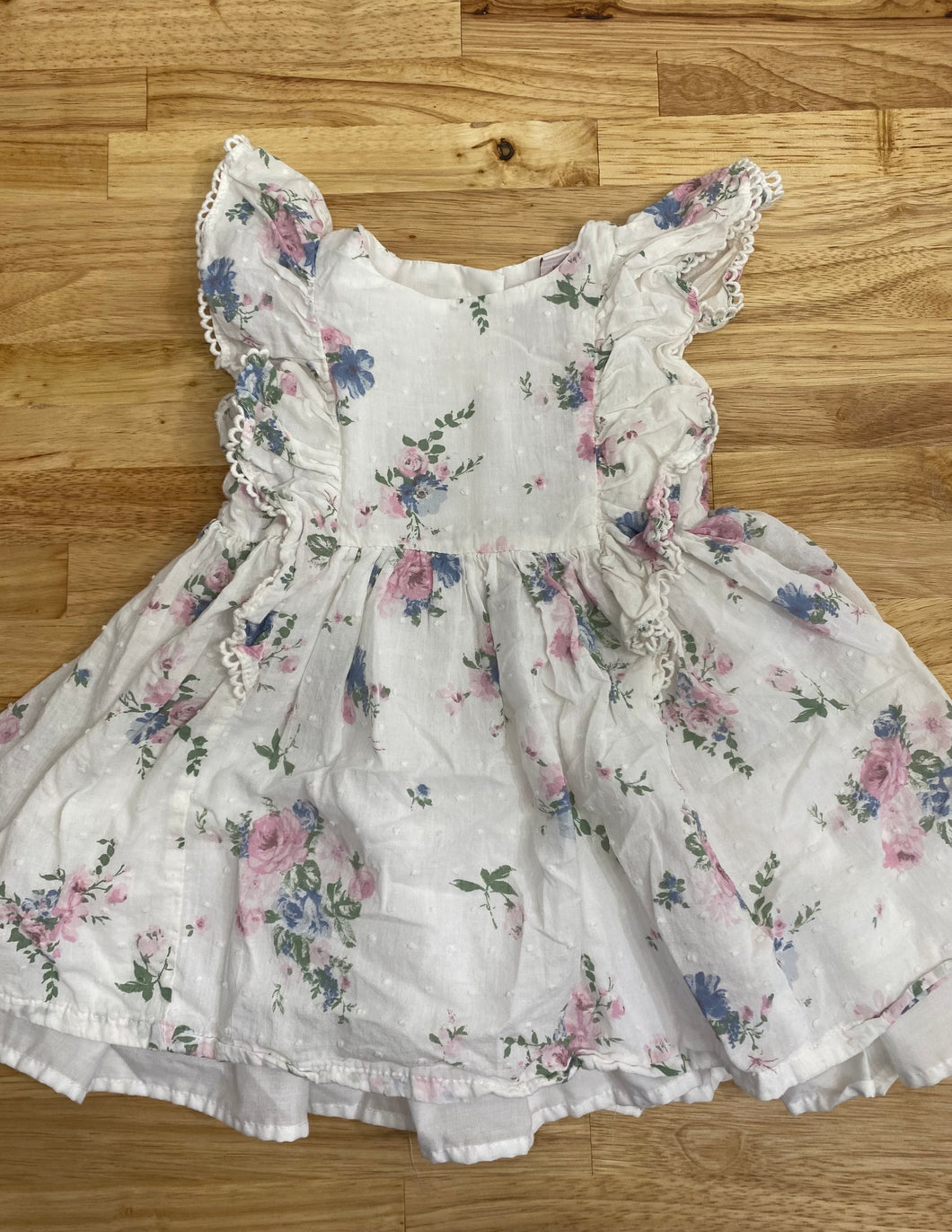 White Floral Dress - size 18 Months