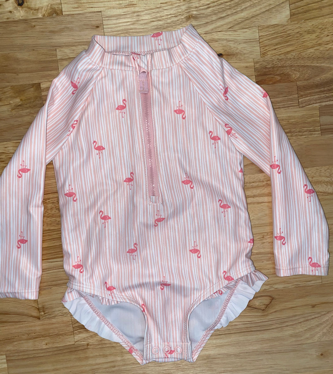 Flamingo Swimsuit Long sleeve one piece - size 18 Months