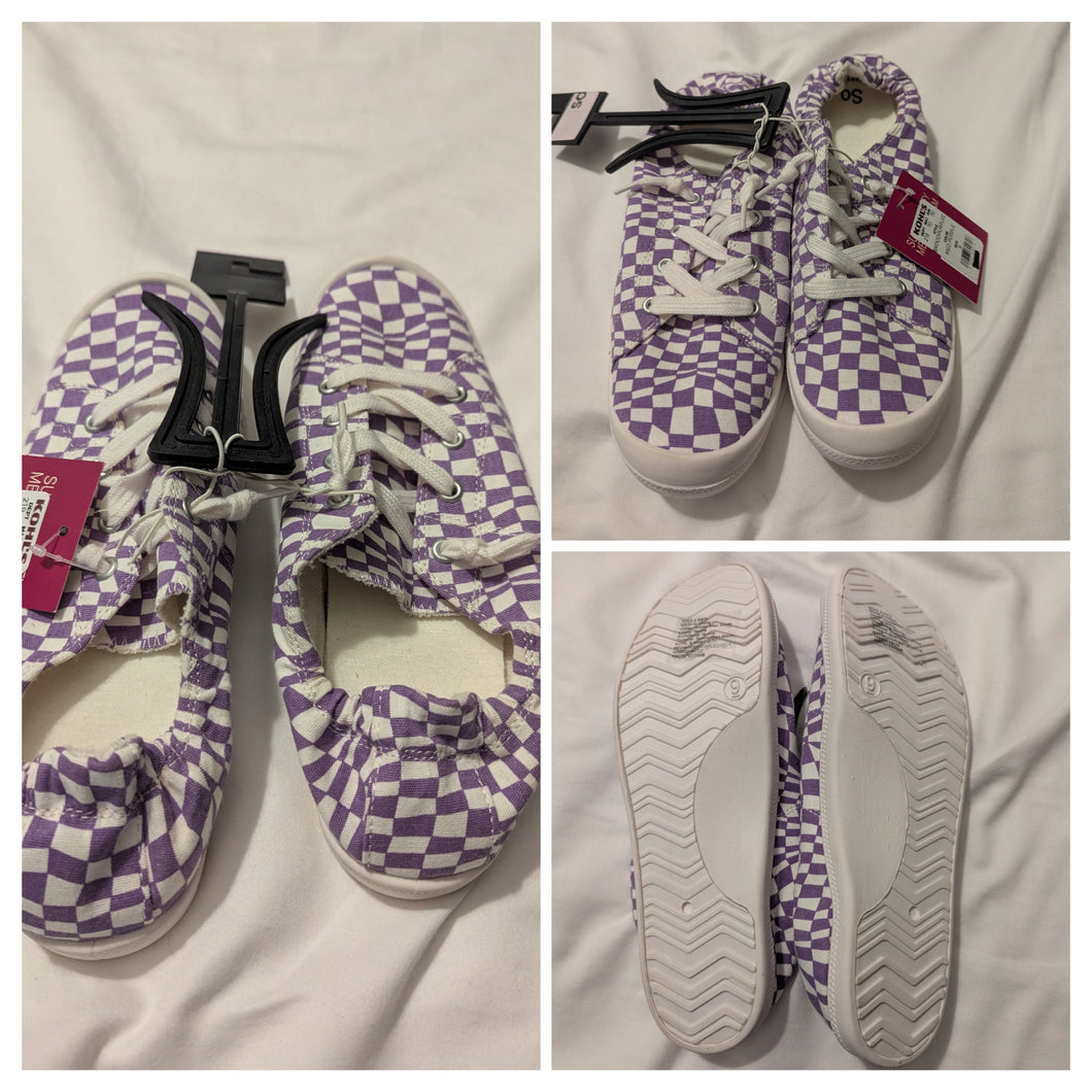 NWT So Slip On shoe Purple checkered - size Shoes-Womens 9