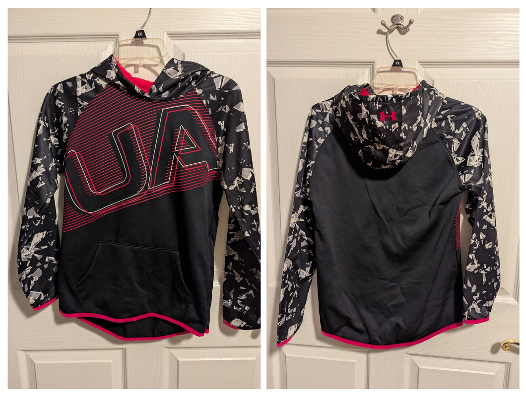 Under Armour Hoodie Youth XL, Black& Pink - size Kids 12