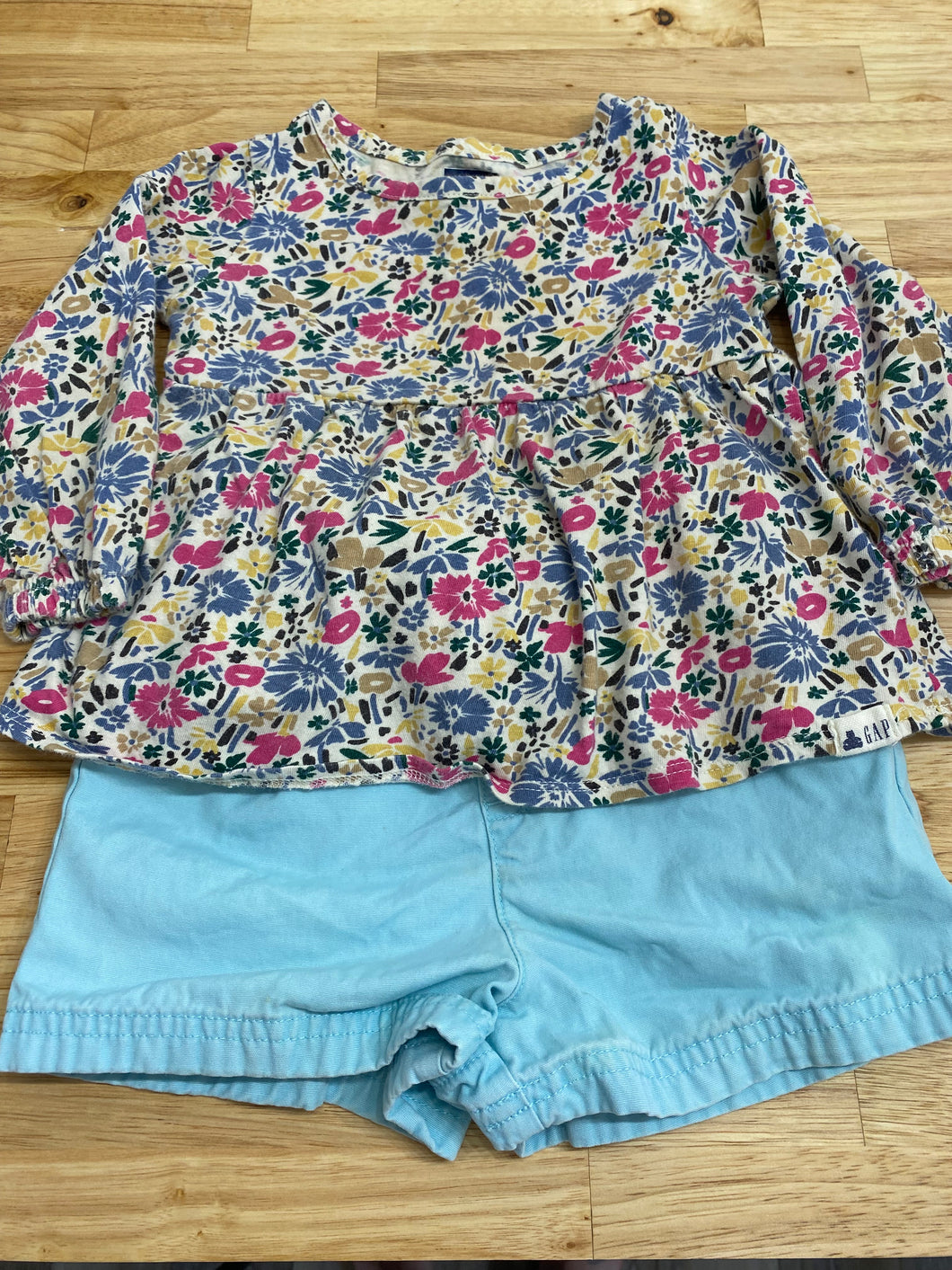 Flower Top with Shorts - size 2T