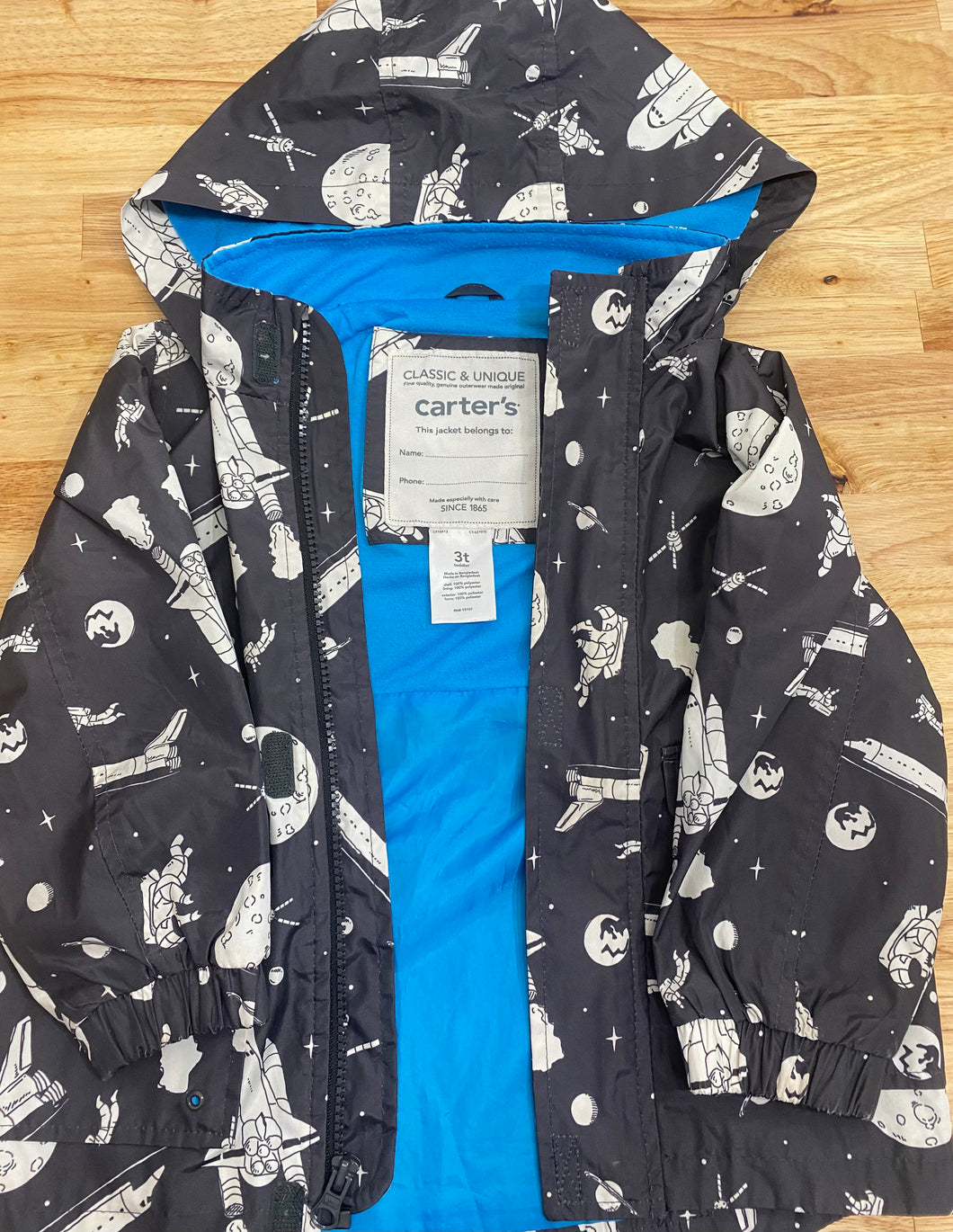 Carters Space Jacket Lined & Lightweight - size 3T