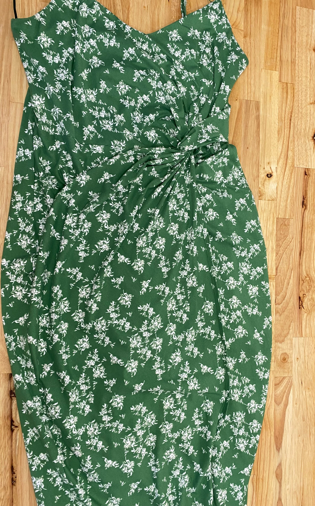 Green Faux Wrap Dress - size Women L (12)