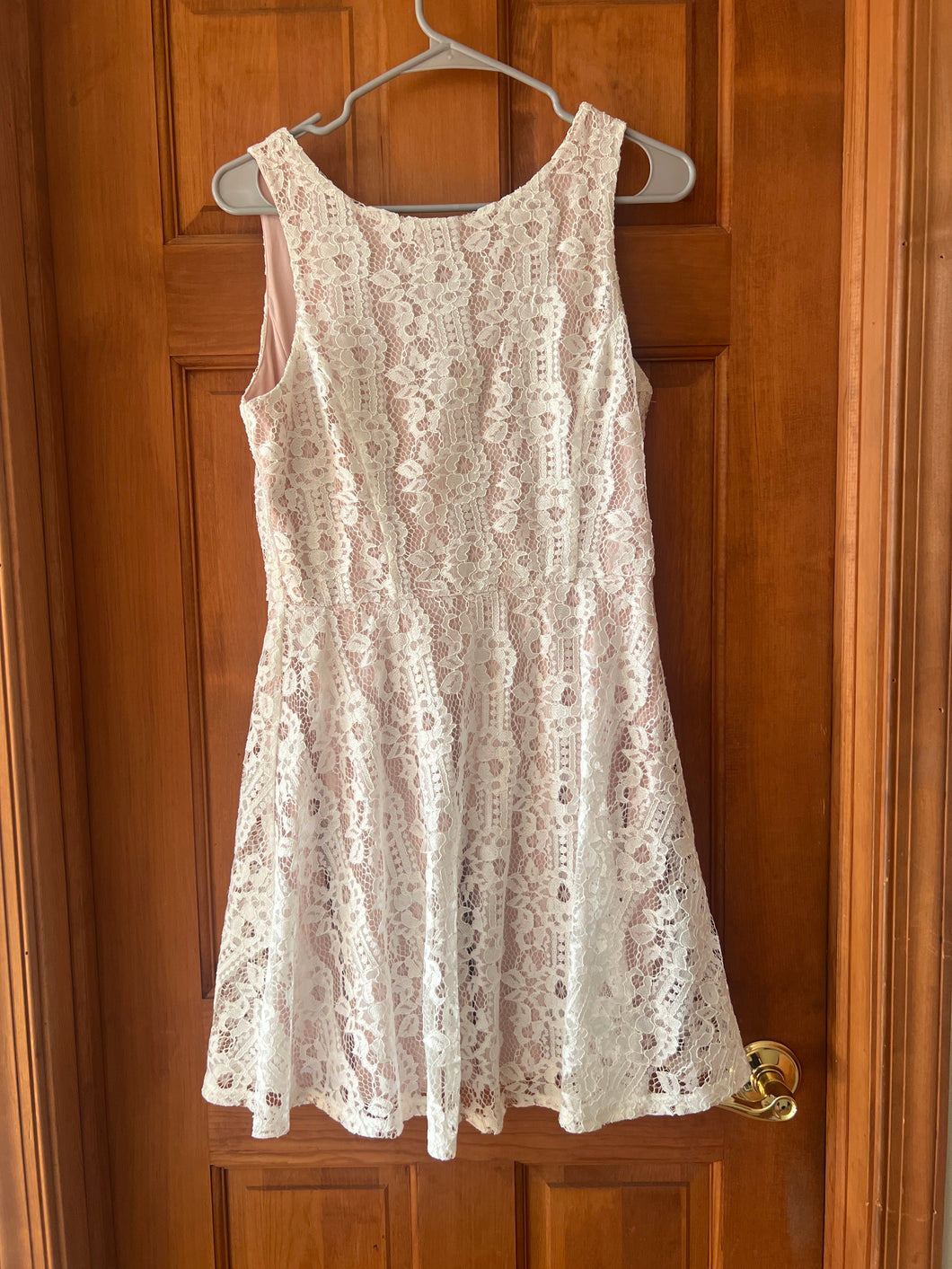 White/ Blush Pink Lace Speechless - size Junior Girls L (11-13)