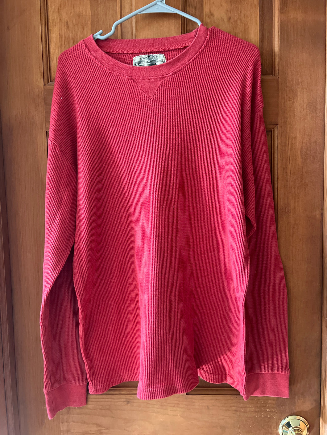 Red Waffle Longsleeve Big Ball - size Mens XL
