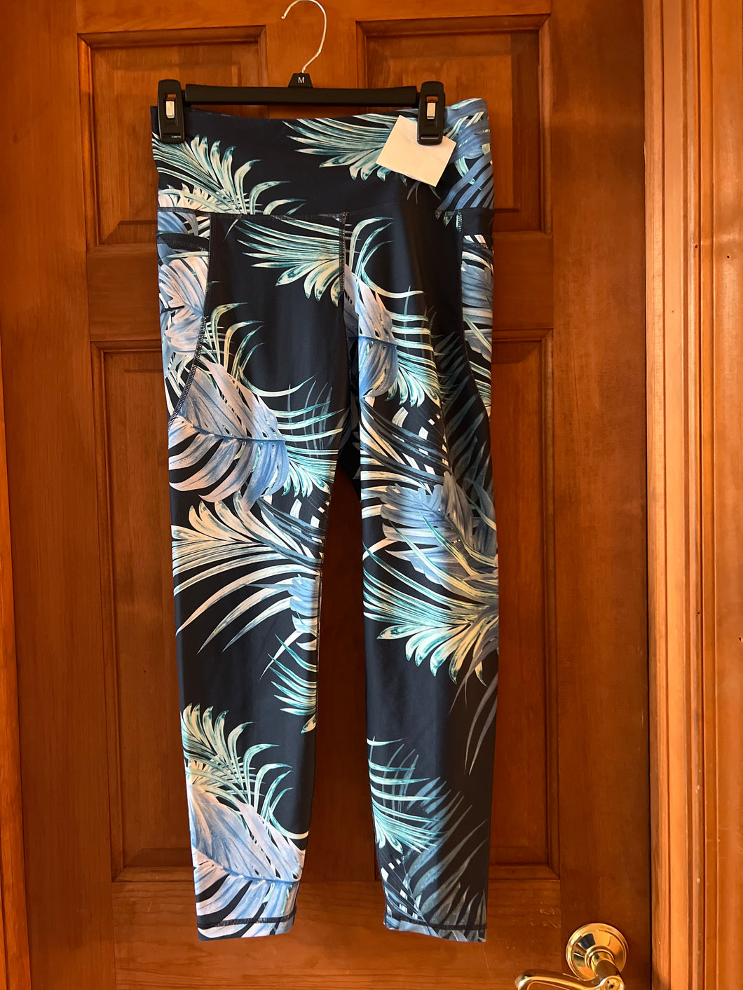 Blue Pattern Leggings Old Navy - size Junior Girls M (7-9)