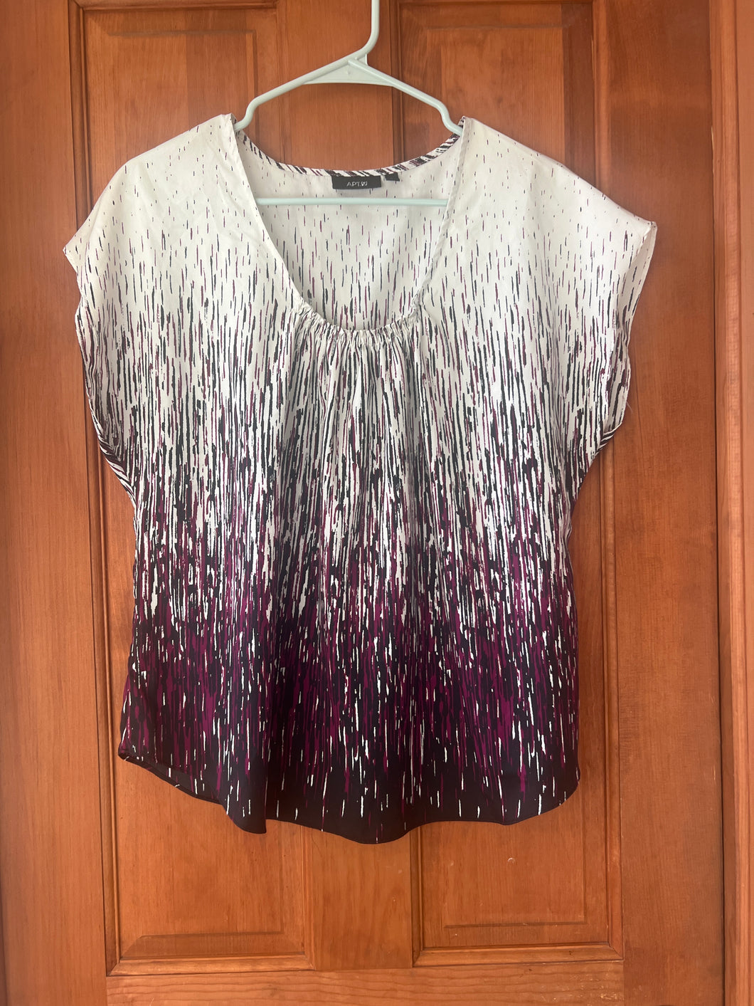 Cream/Purple Blouse Apt.9 - size Women L (12)