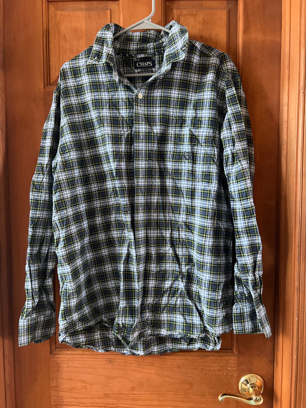 Blue Plaid button down Chaps - size Mens XL