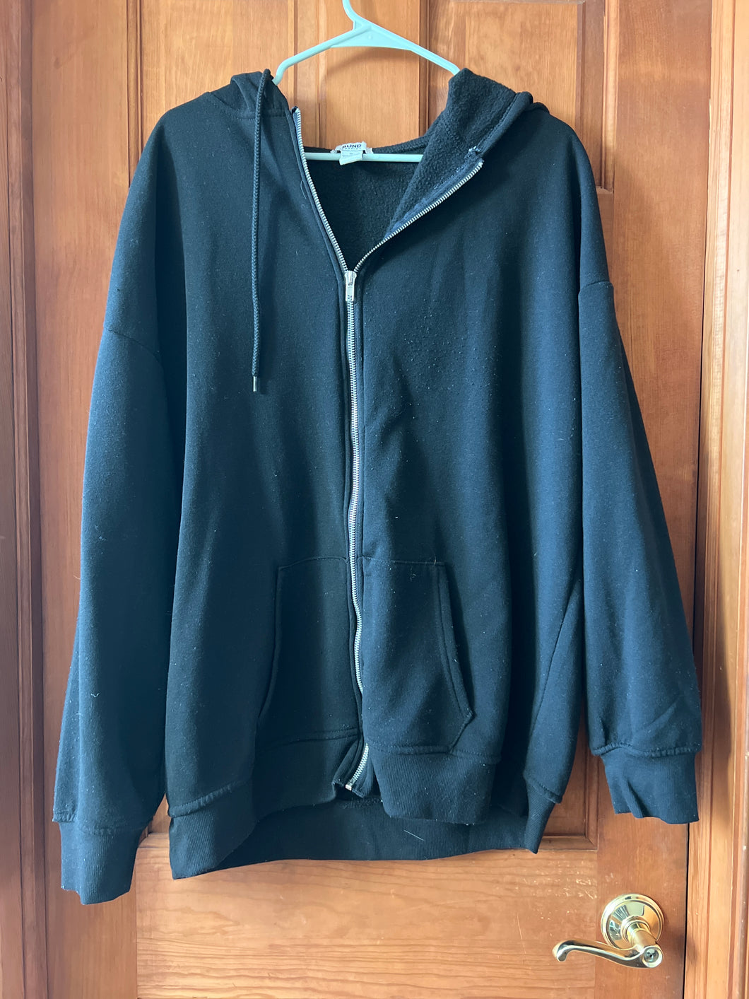 Black Zip Up Sweatshirt Blind Fashion - size Junior Girls XL (15-17)