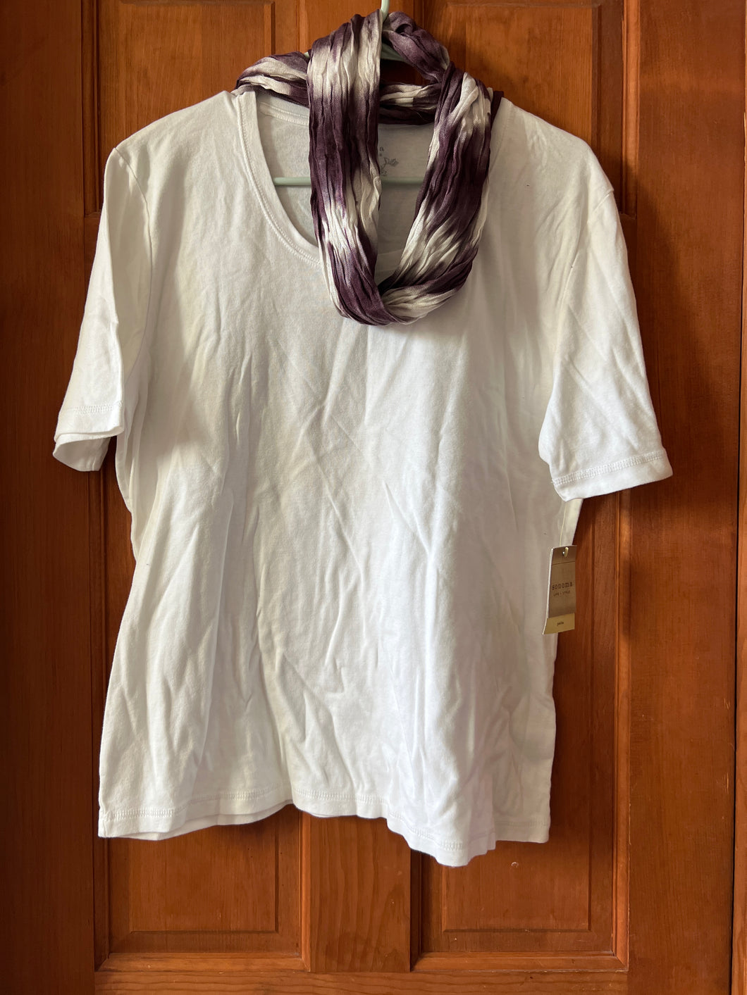 NEW! White Top w/scarf Sonoma - size Women XL (14)