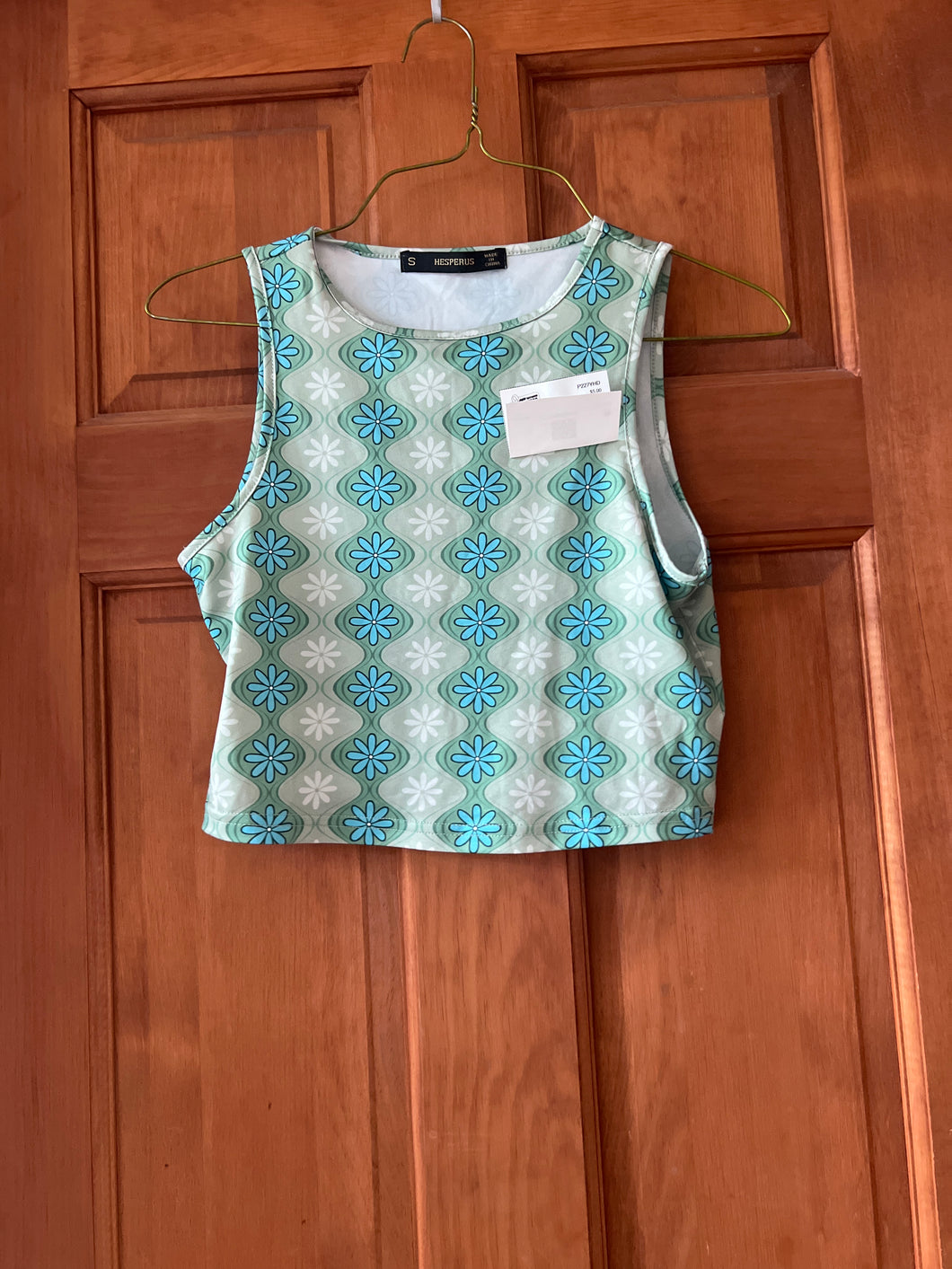 Green/Blue Crop Tank Hesperus - size Junior Girls S (3-5)