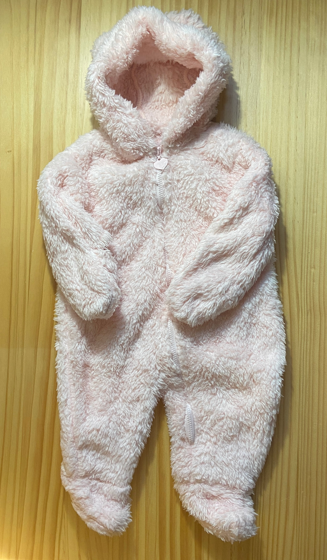 Hooded fuzzy jumpsuit - size 3-6 Months