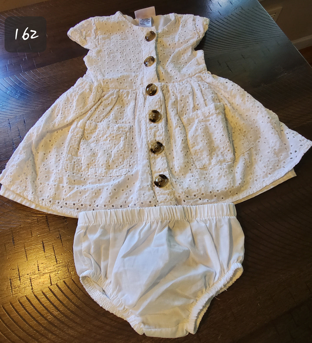 Little Lass White Button Up - size 18 Months