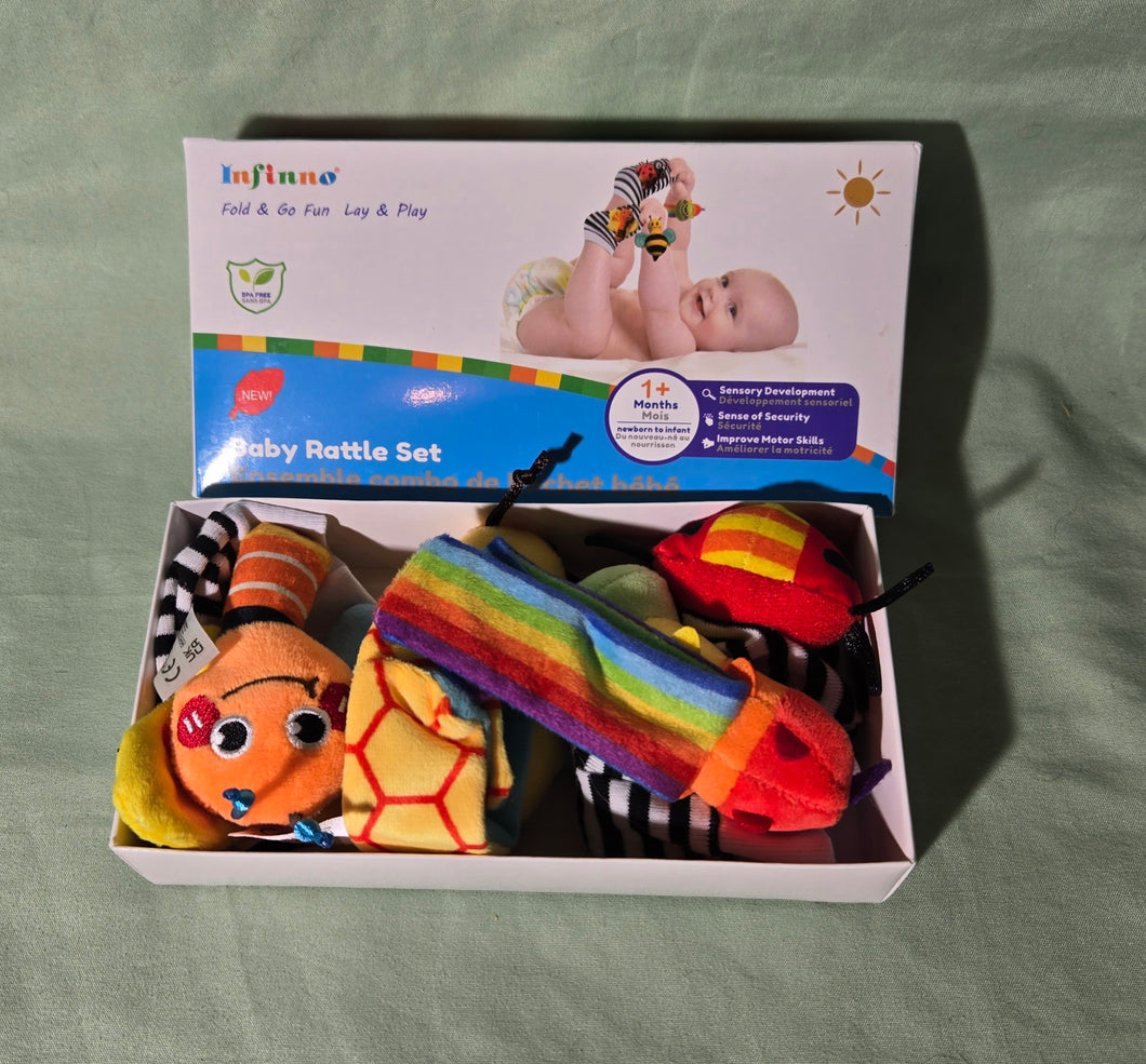 Baby Wrist & Sock Rattle Set