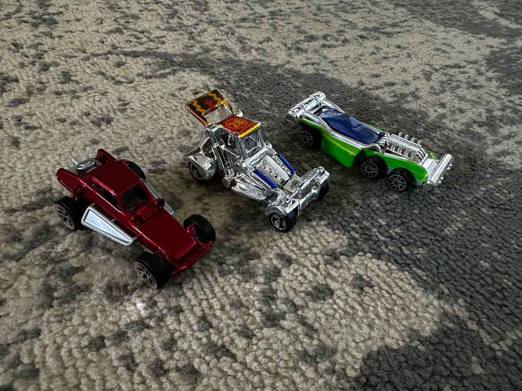 3 matchbox sized cars