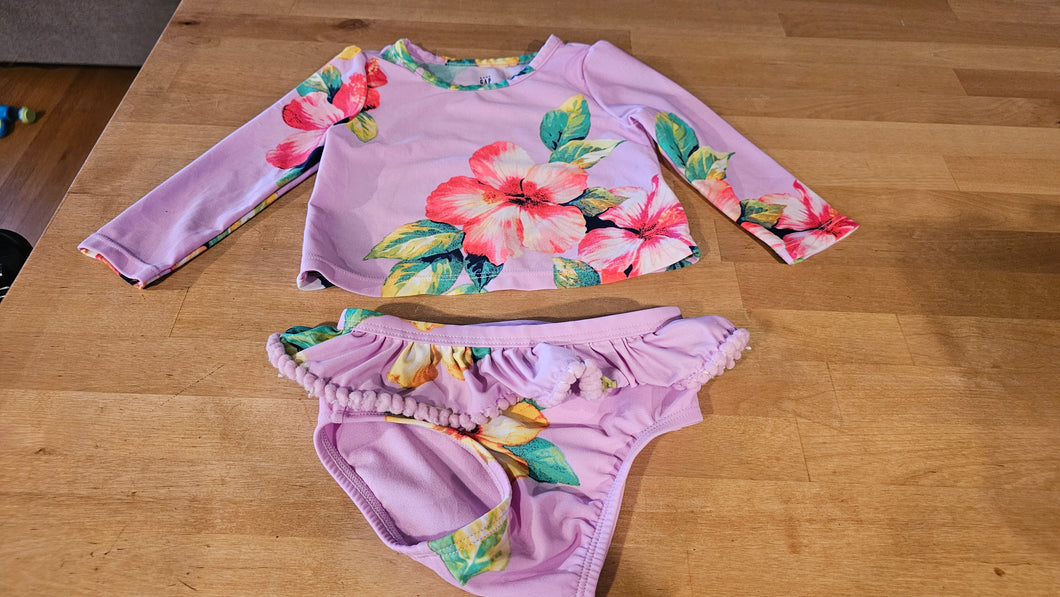 Baby gap swim suit Pink flowers - size 6-9 Months