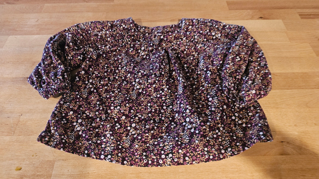Gap flannel top Dark Maroon flowers - size 12 Months