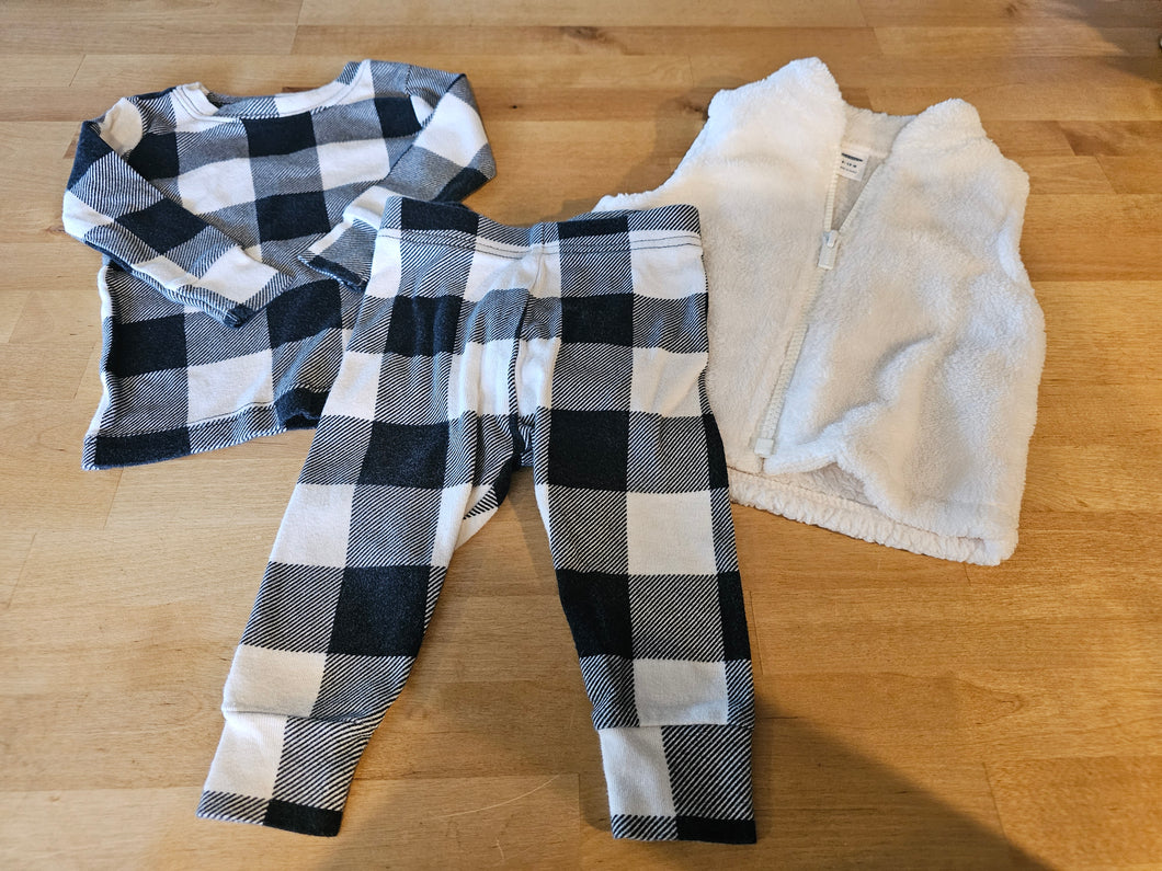 Old navy size 6-12mo> Plaid matching outfit - size 6-9 Months