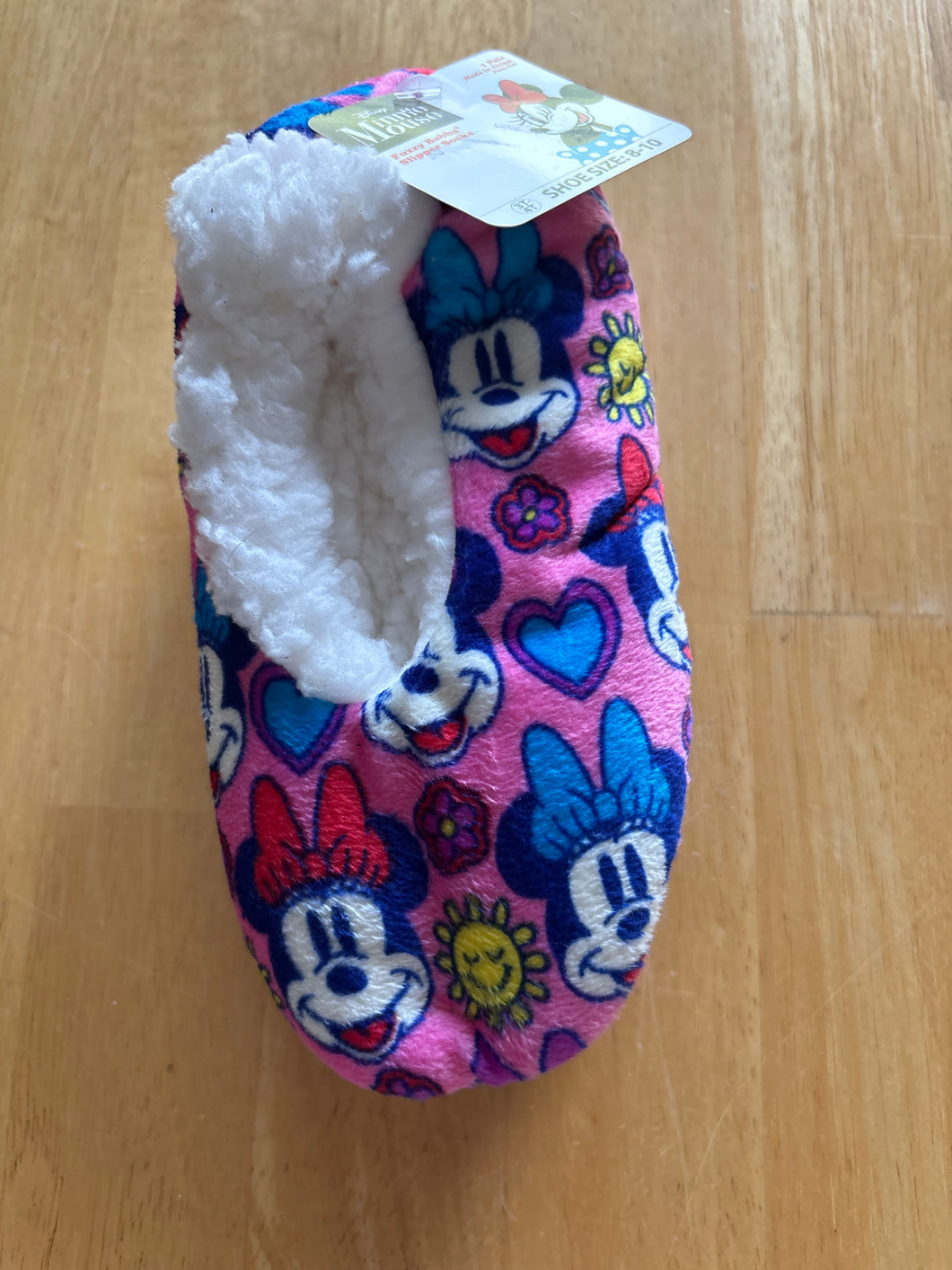 NEW MINNIE MOUSE SLIPPER SOCKS/SLIPPERS 3T-4T