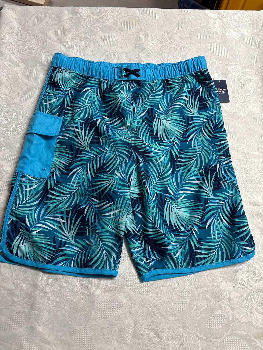 NEW LANDS END BLUE FERN SWIM SUIT - size Kids/Teen 18